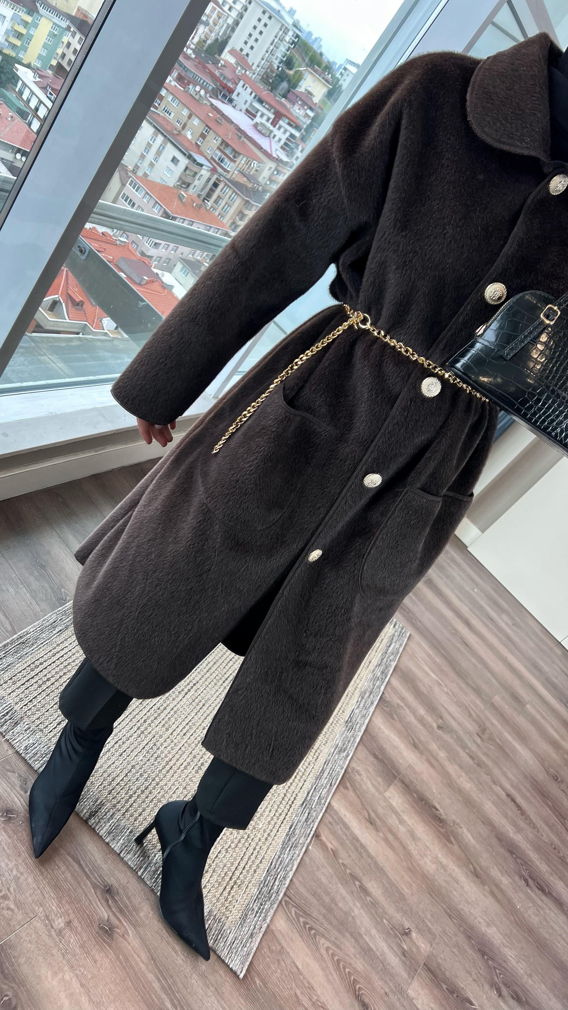 Bebe Yaka Fox kumaş Kap KahverengiDubaiShowroomDIŞ GİYİM70029