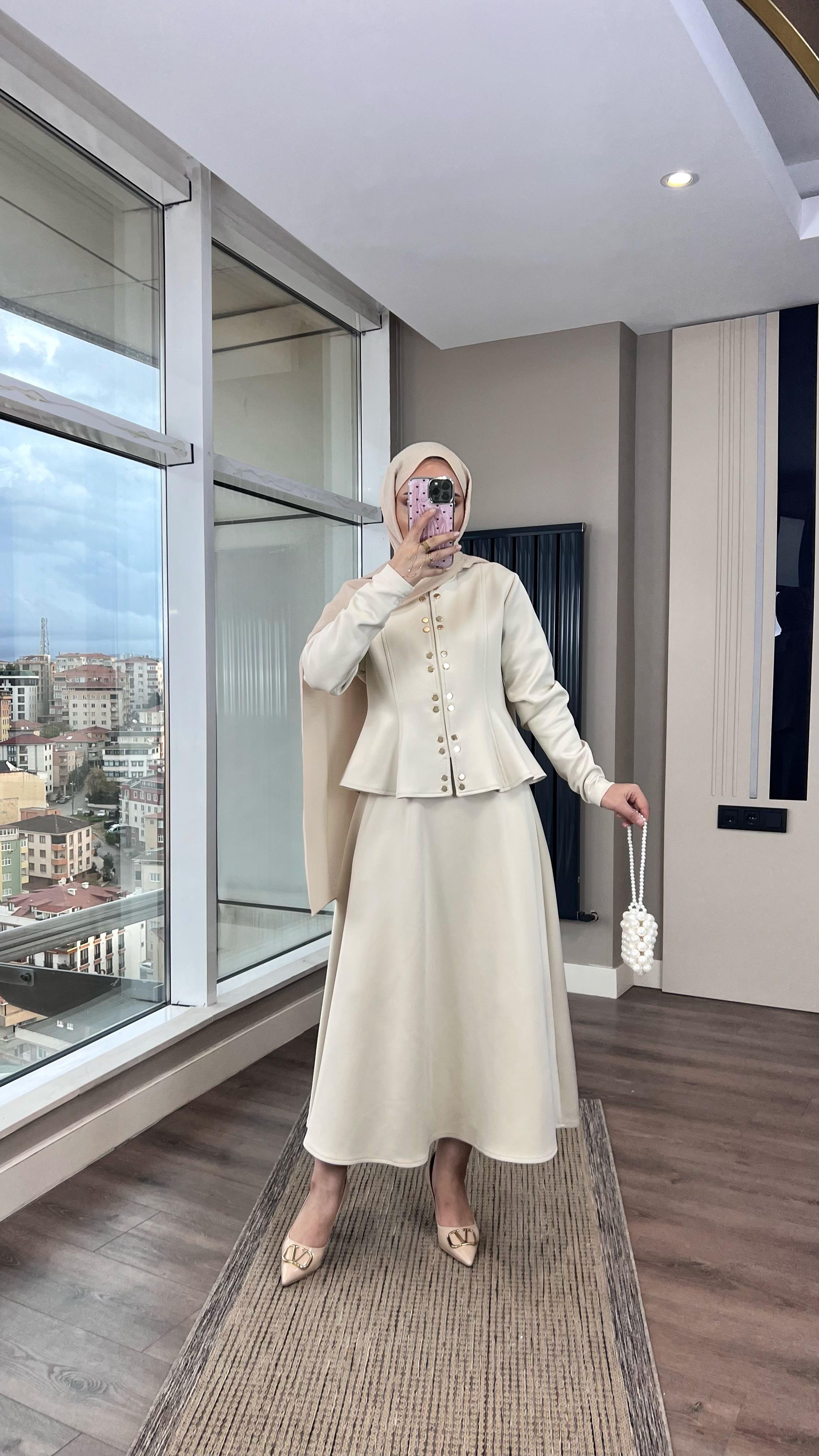 Çıtçıt Detay Skuba Takım KremDubaiShowroomTAKIM07730