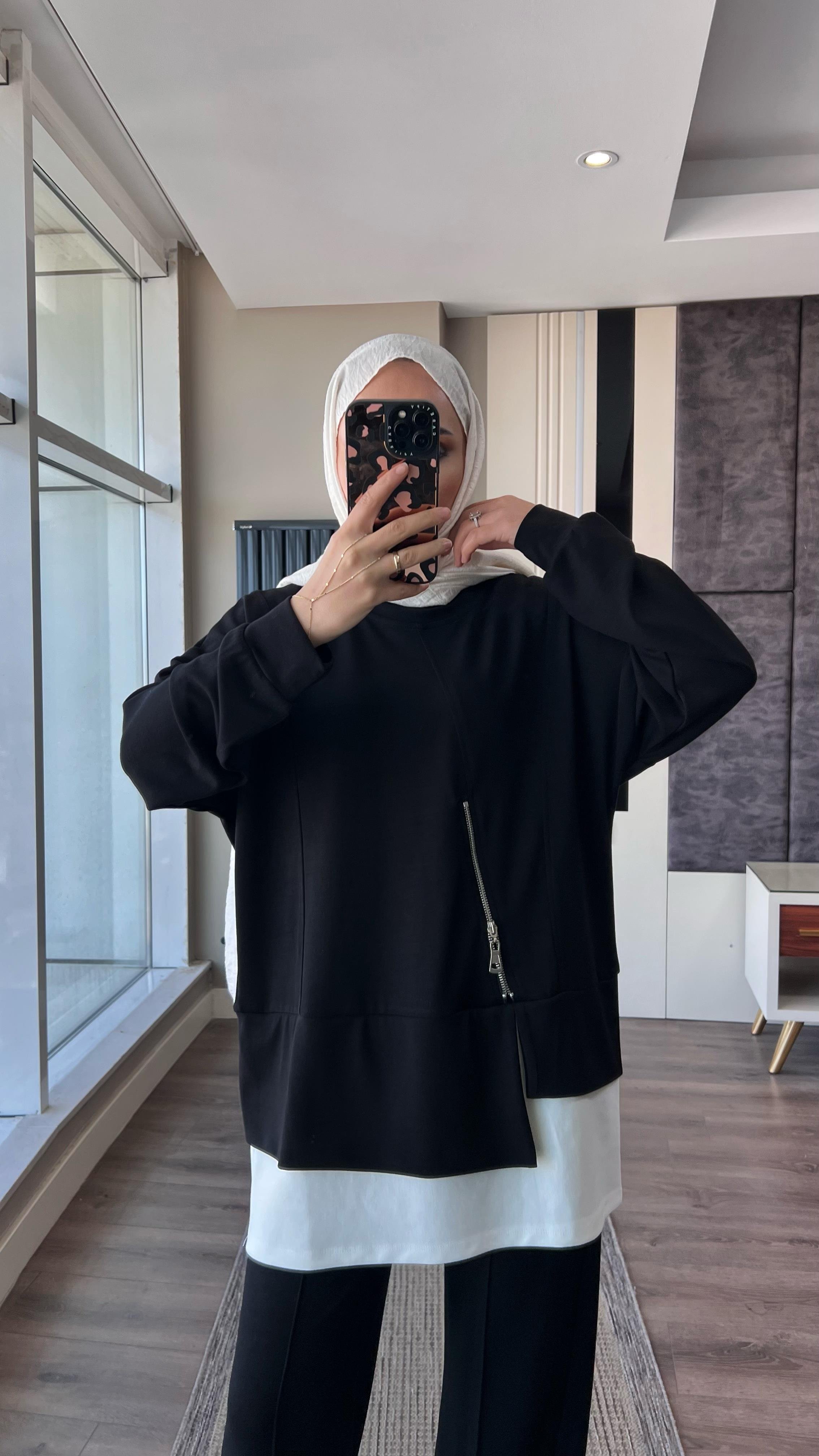 Altı Fermuar Detaylı Oysho takım SiyahDubaiShowroomTAKIM19140