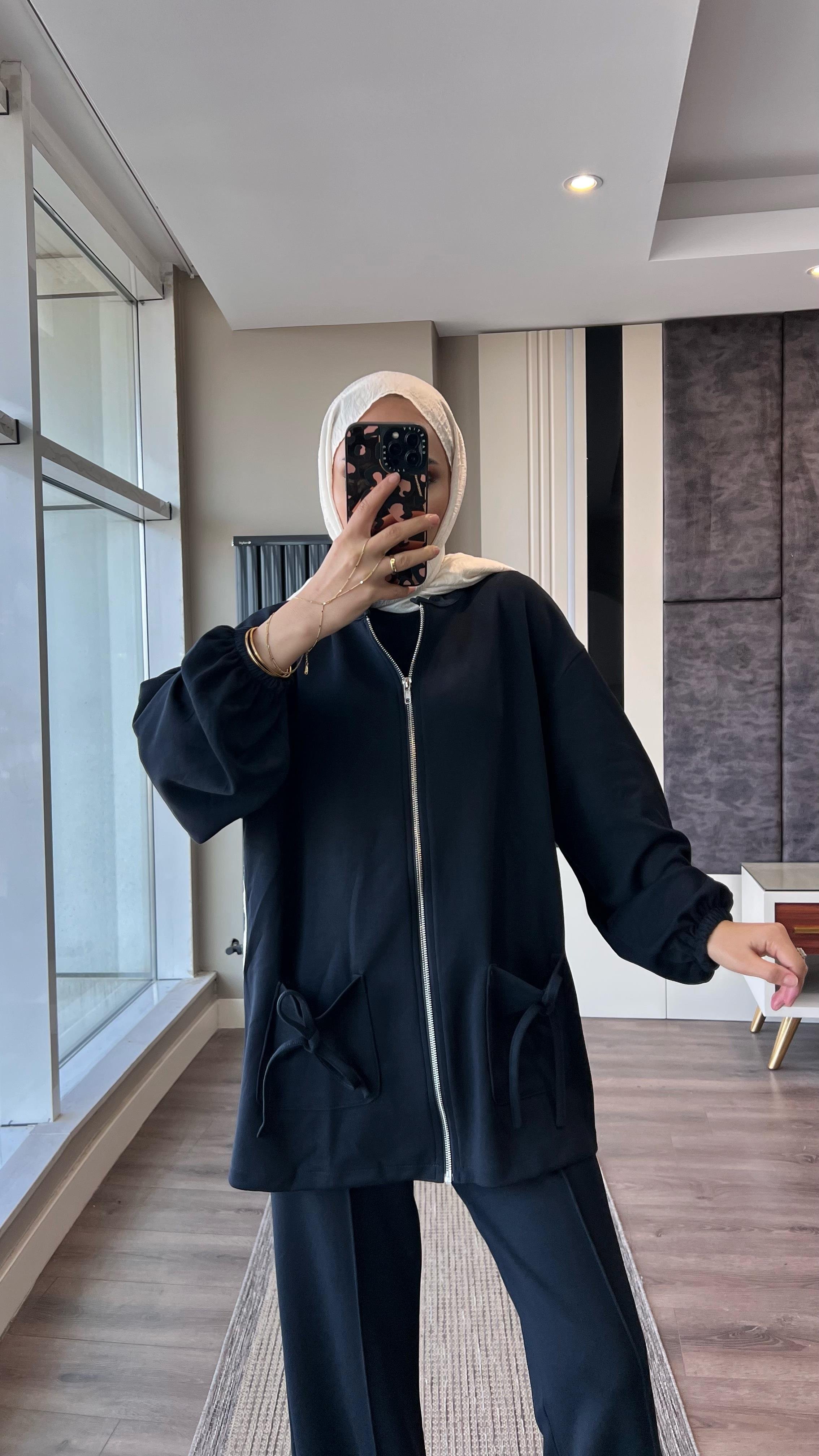 Cep Üstü Fiyonklu Oysho Takım LacivertDubaiShowroomTAKIM29144