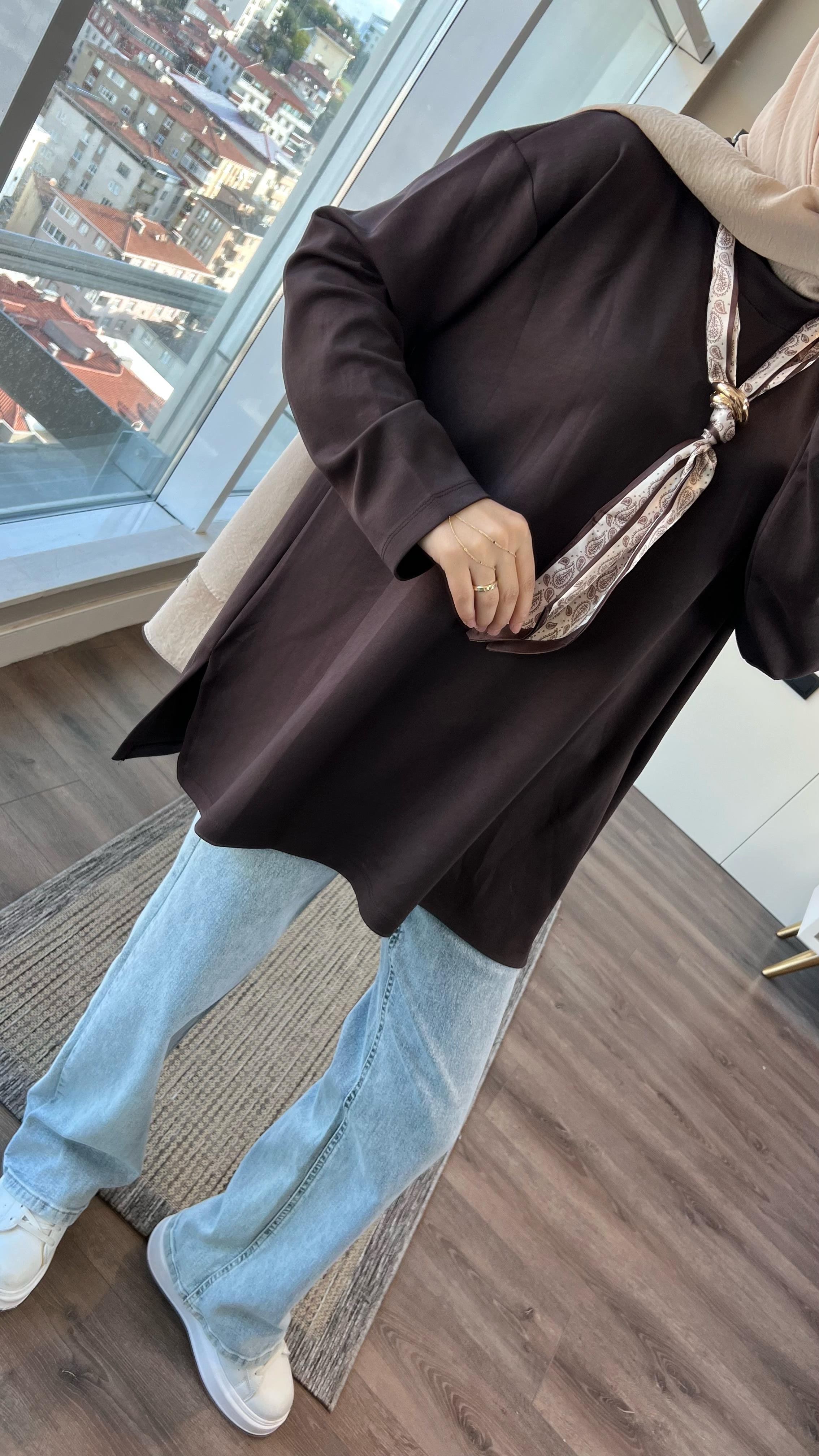 Fularlı Oysho Swaet KahverengiDubaiShowroomÜST GİYİM97970