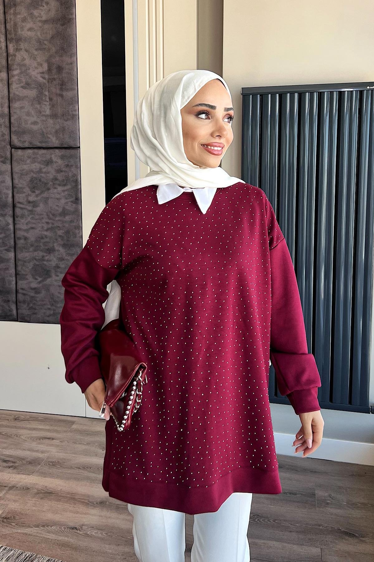 Oysho Kumaş Sweat BordoDubaiShowroomSWEAT08005-BRD