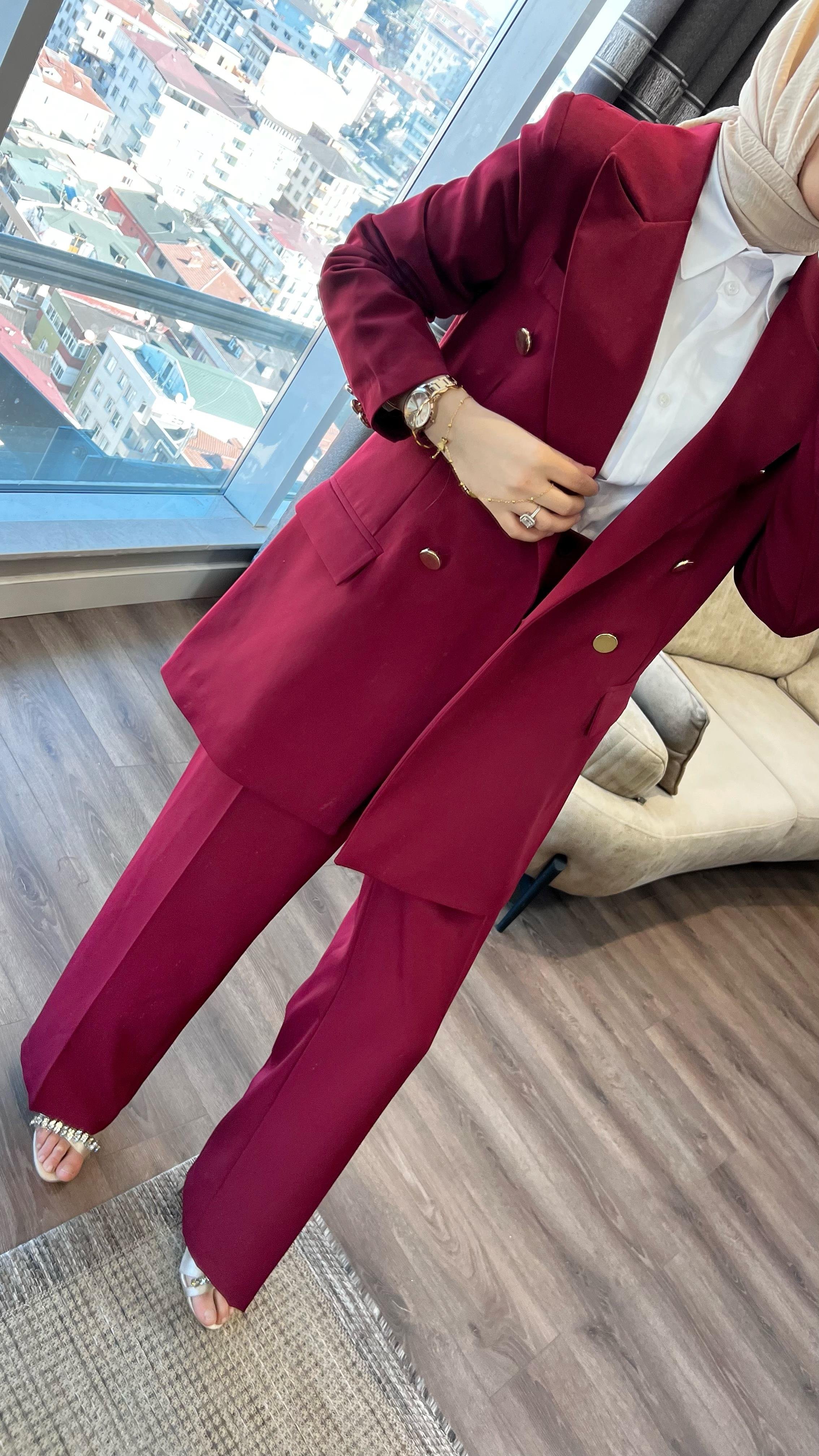 Ceketli takım Bordo 
