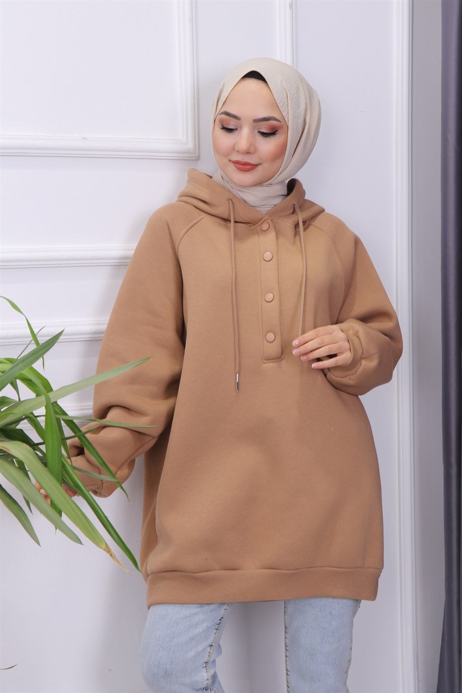 ÇITÇIT YAKA SWEAT CAMEL