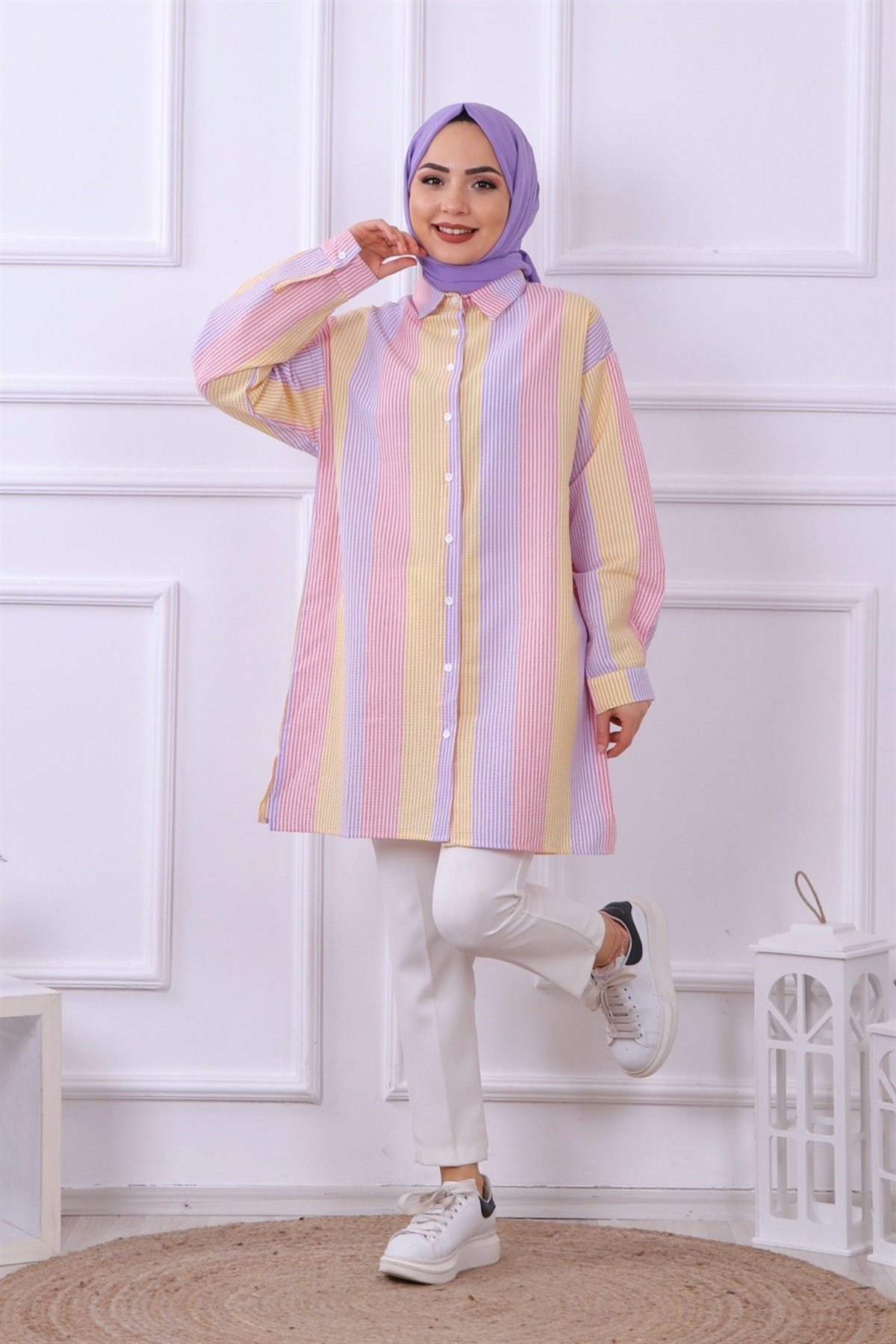 çizgili tunik-