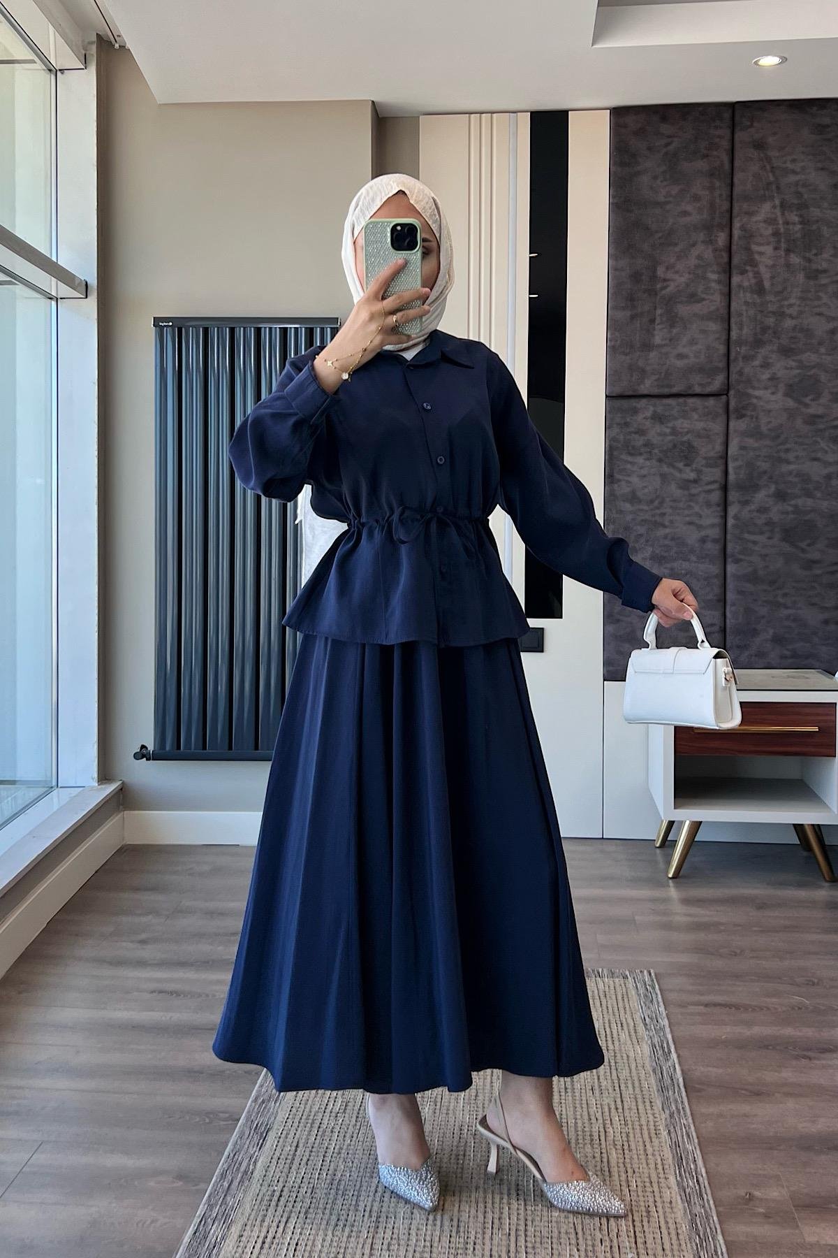 Beli Bağlamalı Takım Lacivert DubaiShowroomTAKIM01281-LCVRT