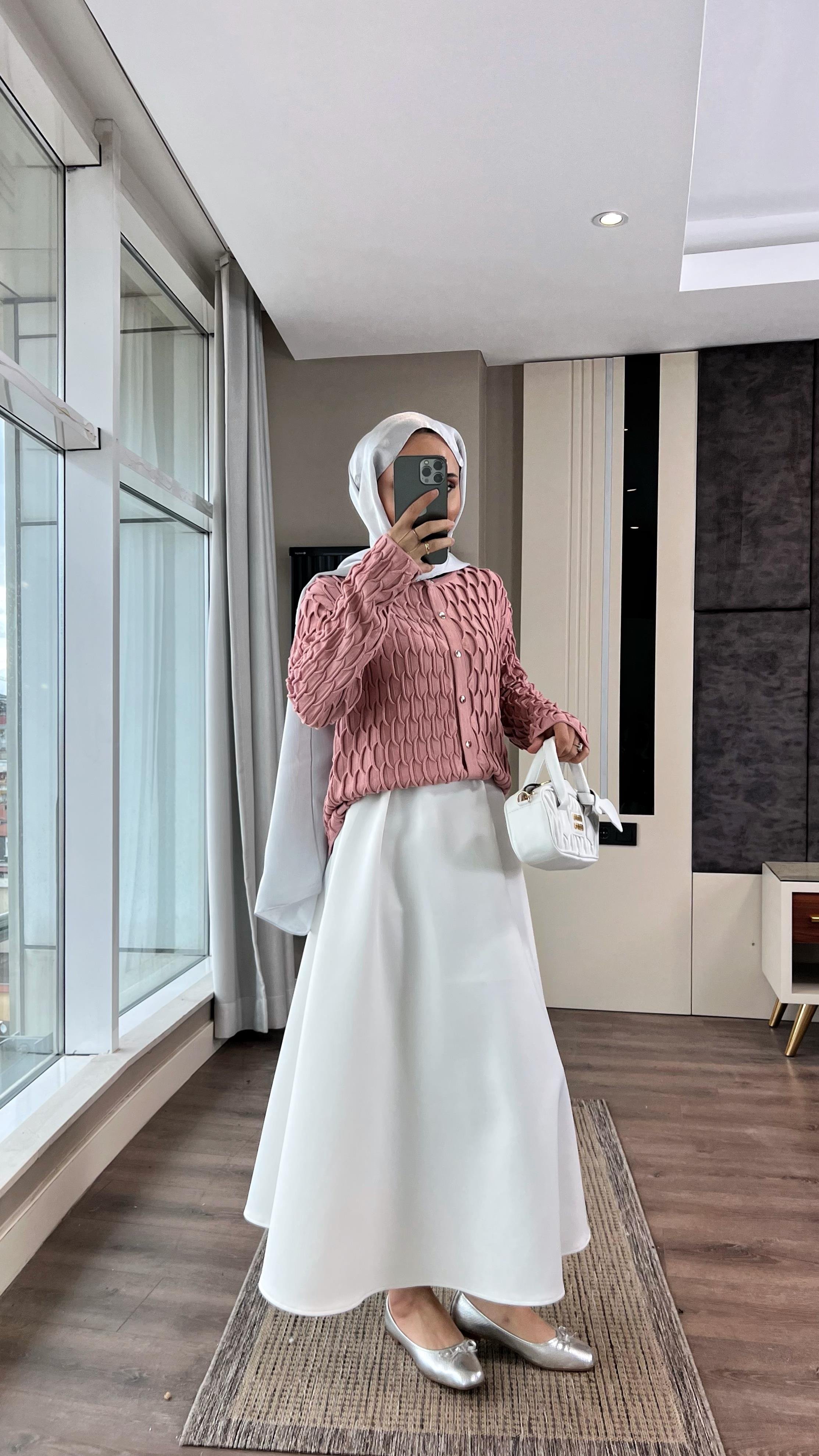Soğuk İplik Hırka Gül KurusuDubaiShowroomDIŞ GİYİM03060