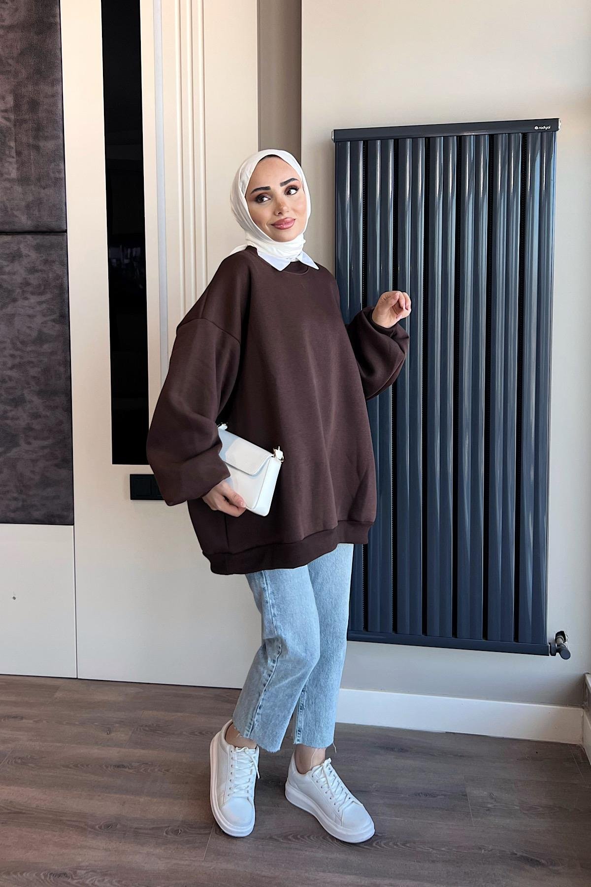 Üç İplik Kumaş Sweat KahverengiDubaiShowroomSWEAT30890