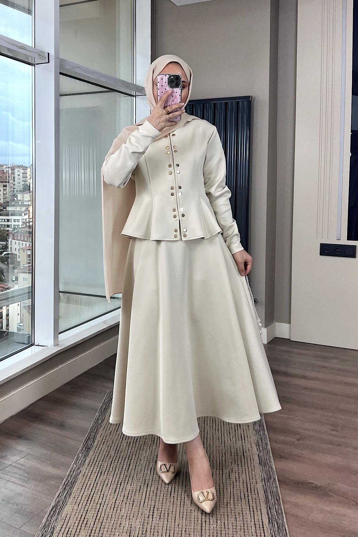 Çıtçıt Detay Skuba Takım KremDubaiShowroomTAKIM07730