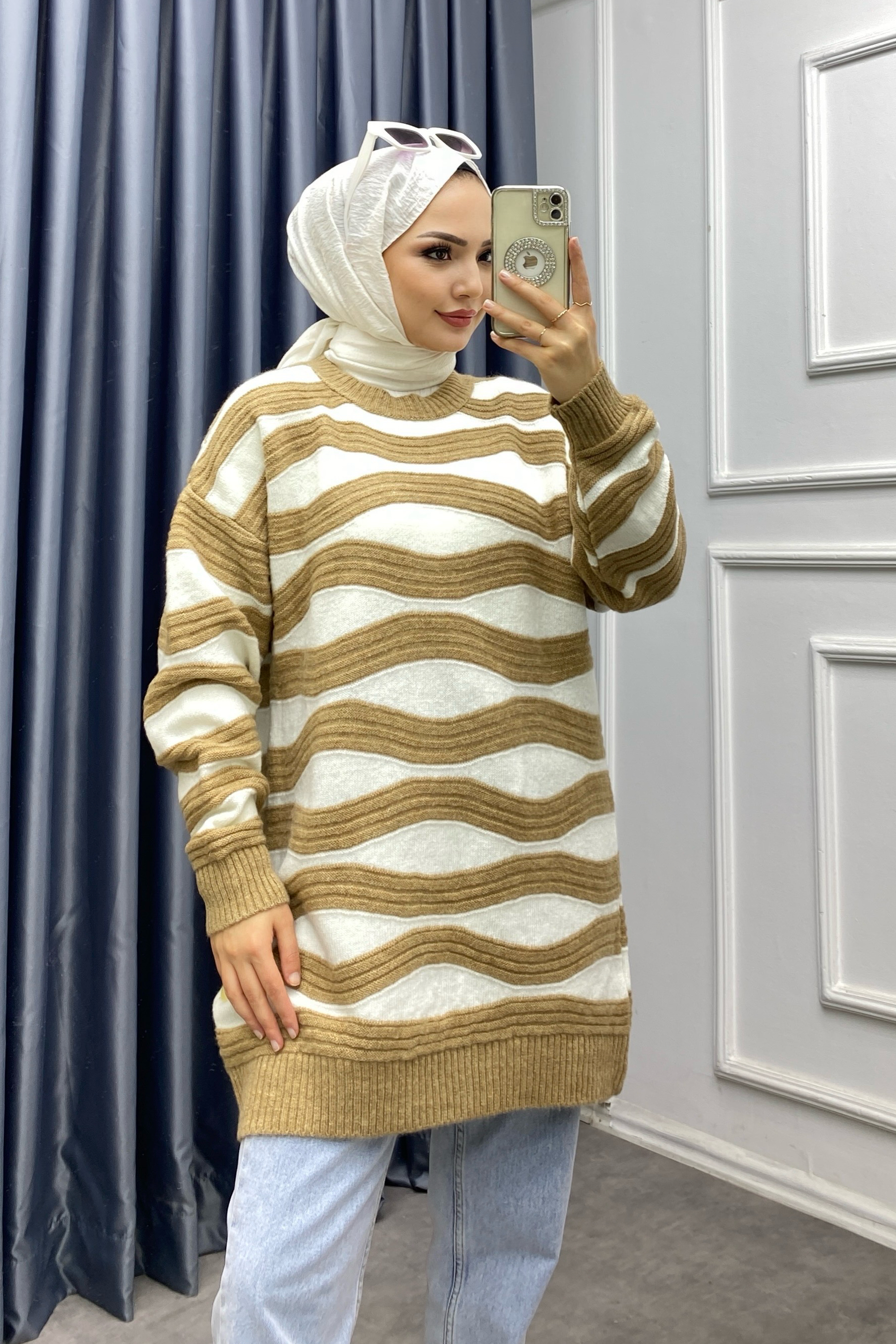 Dalgalı Tunik Camel