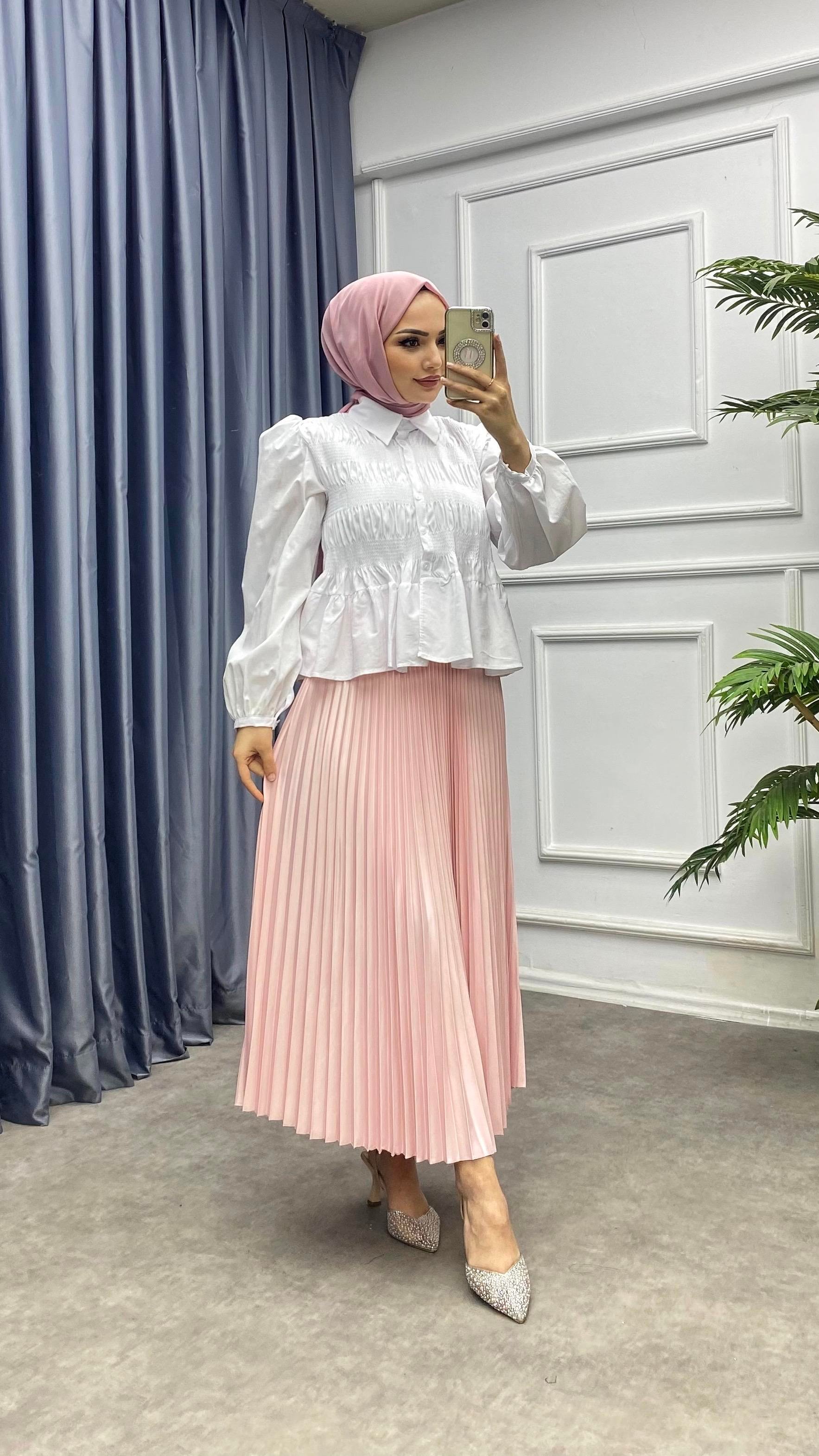 Deri görünümlü etek 