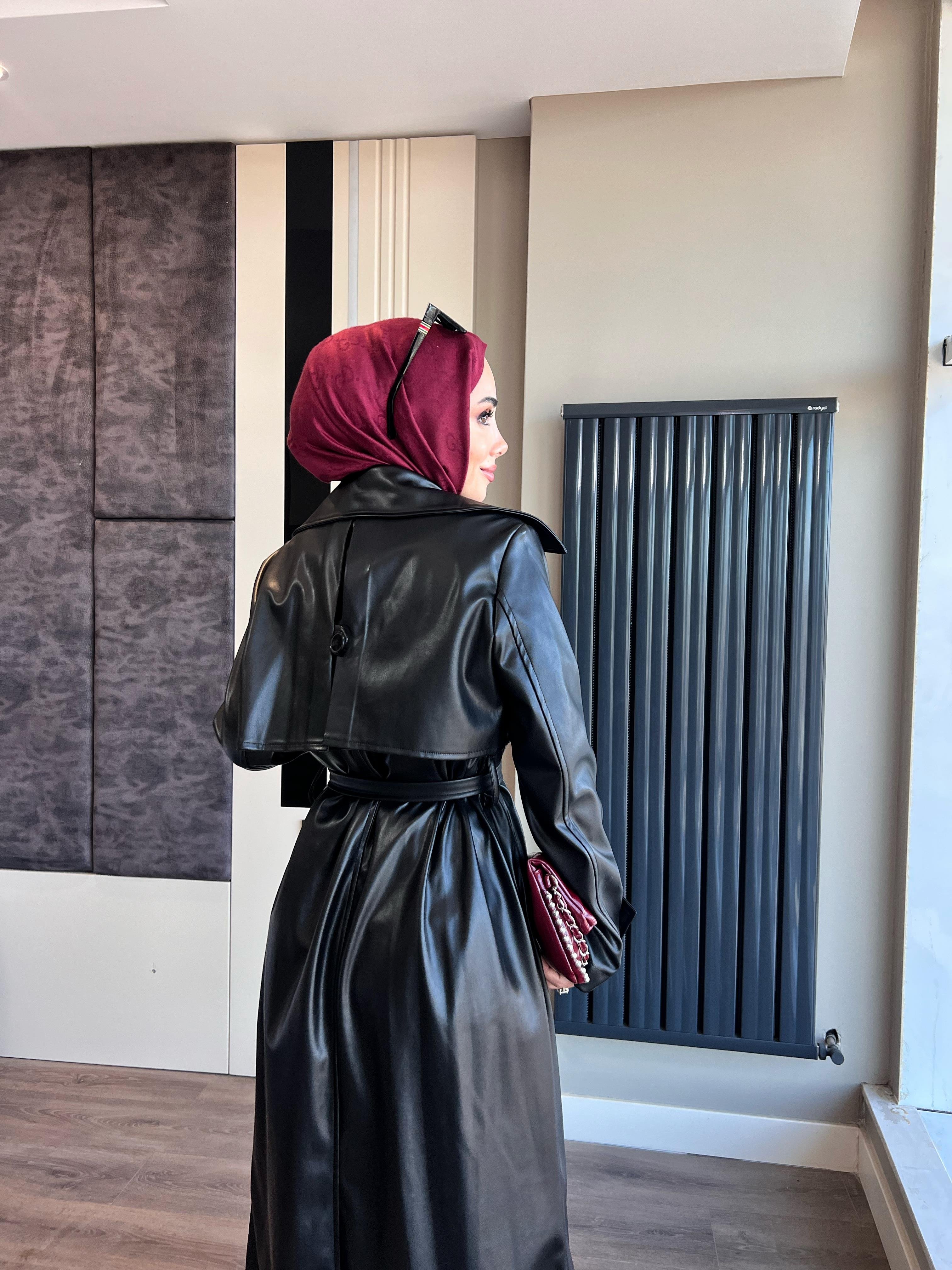 Aller Parça  Deri TrençkotDubaiShowroomDIŞ GİYİM51002