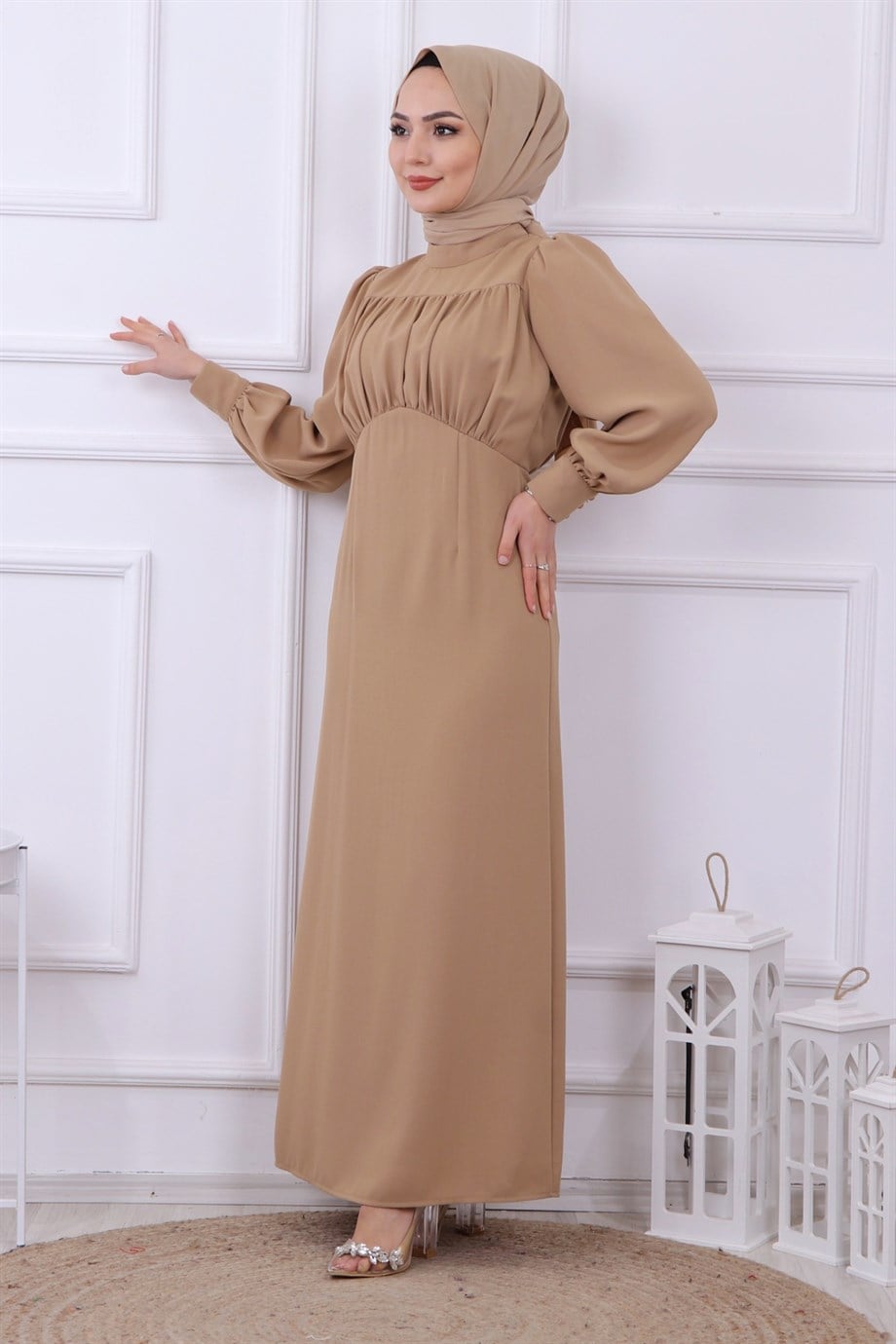 DRAPE DETAYLI ELBİSE