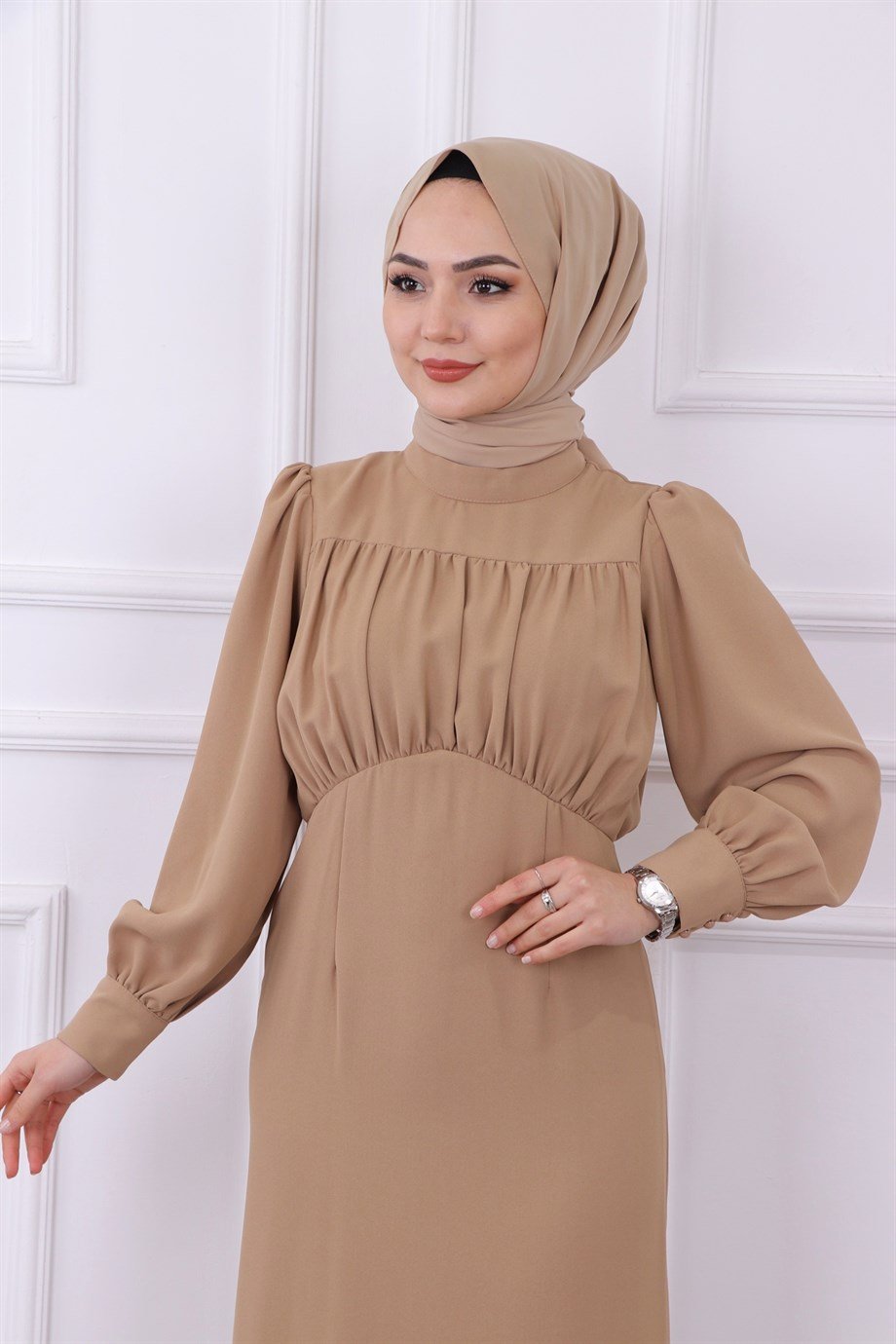 DRAPE DETAYLI ELBİSE