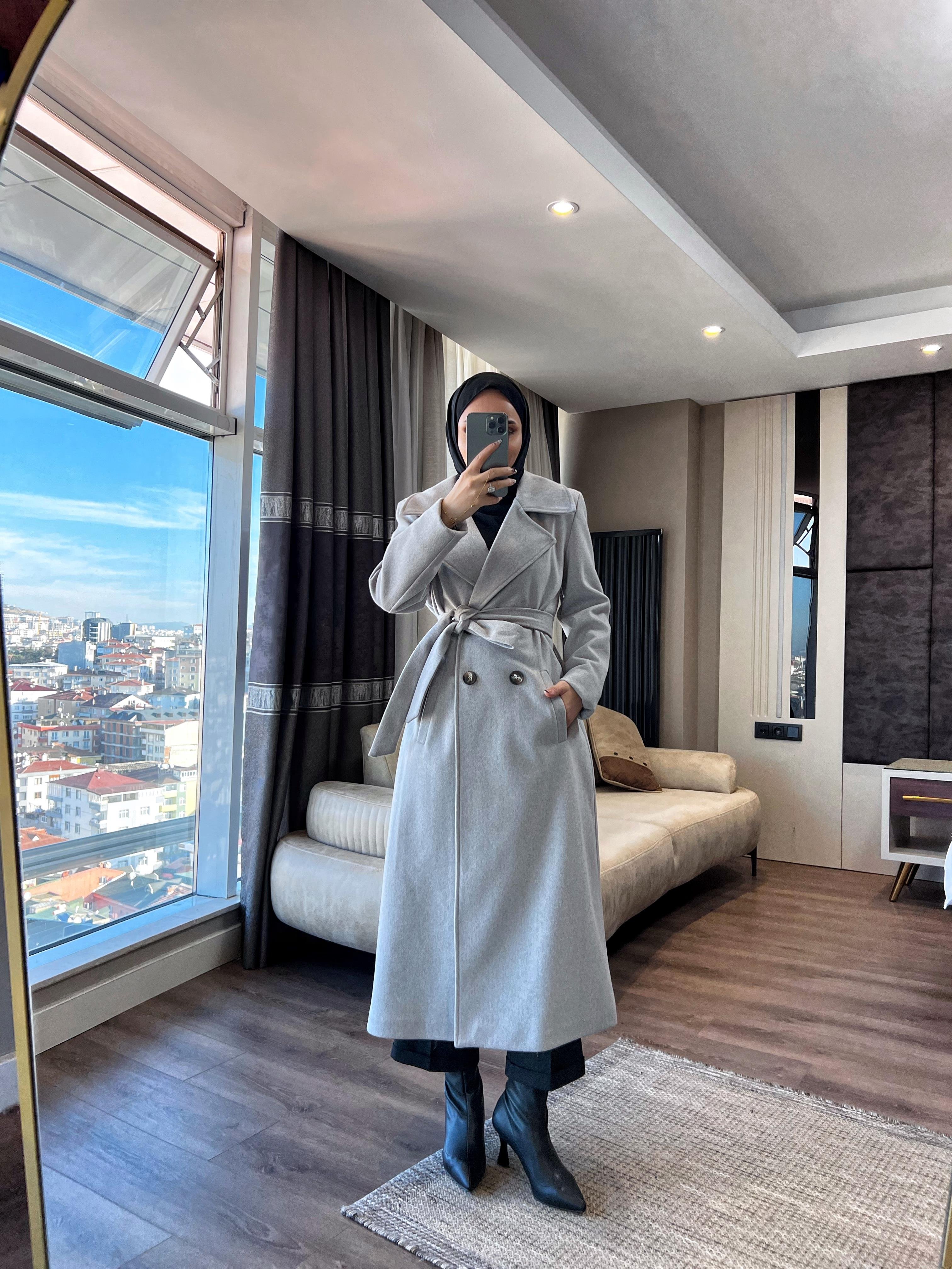 DÜĞMELİ KABAN GRİ