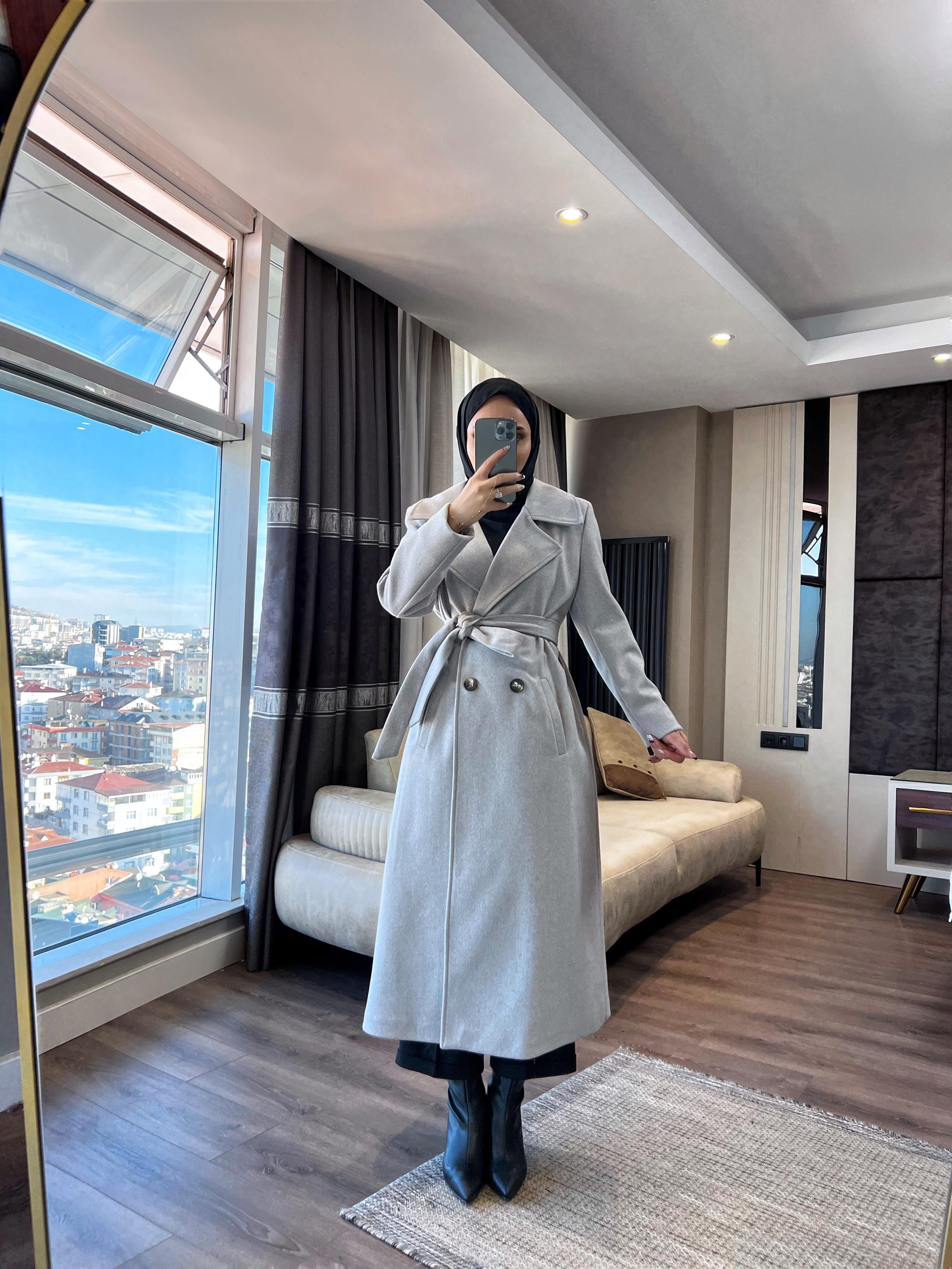 DÜĞMELİ KABAN GRİ