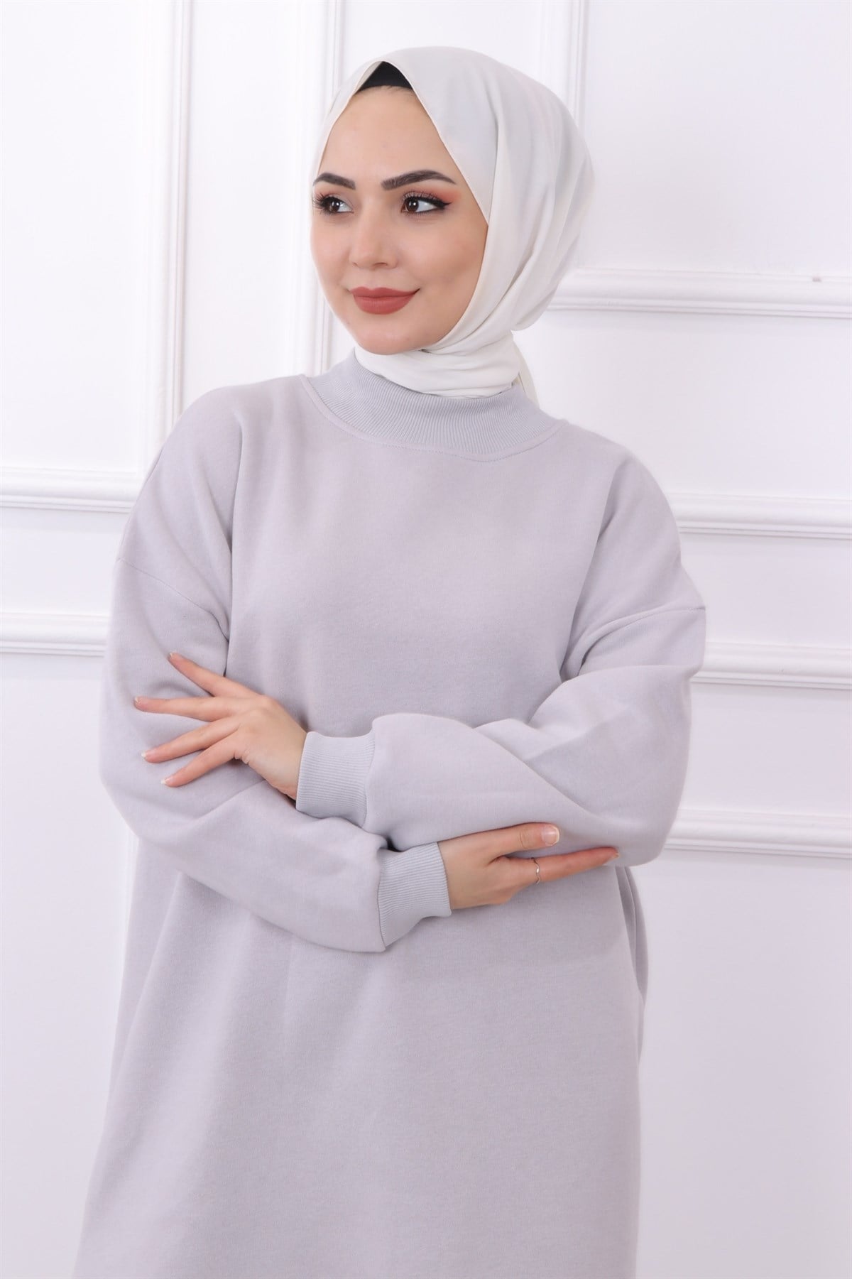 DÜZ BASIC ÜÇ İPLİK TUNİK GRİ