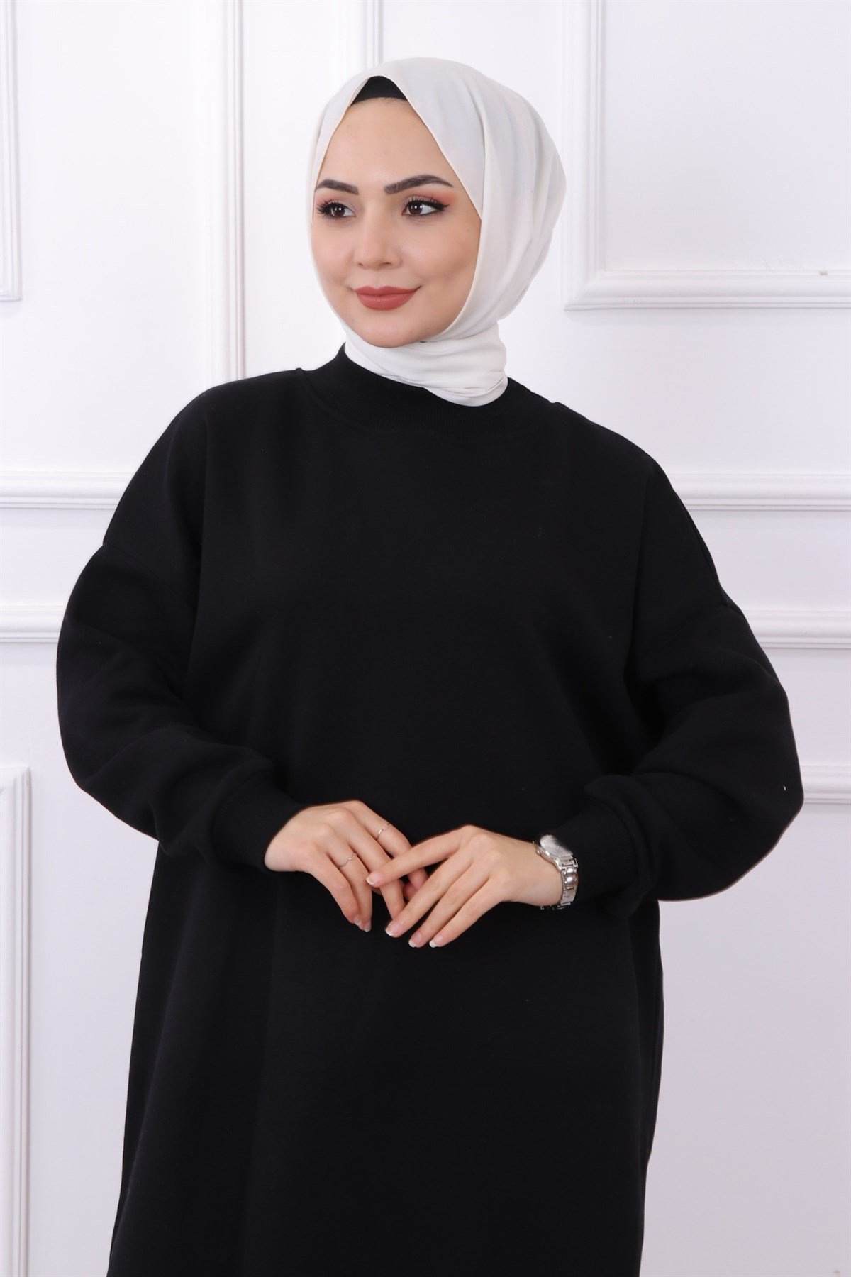 DÜZ BASIC ÜÇ İPLİK TUNİK SİYAH