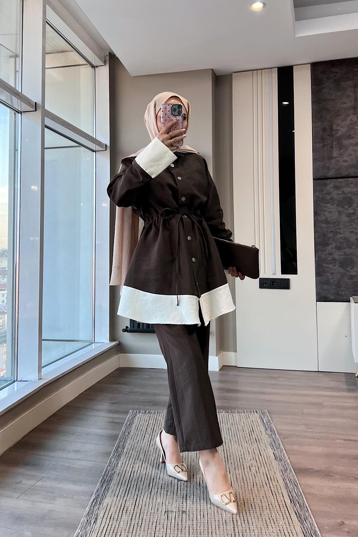 İkili Takım KahverengiDubaiShowroomTAKIM01004