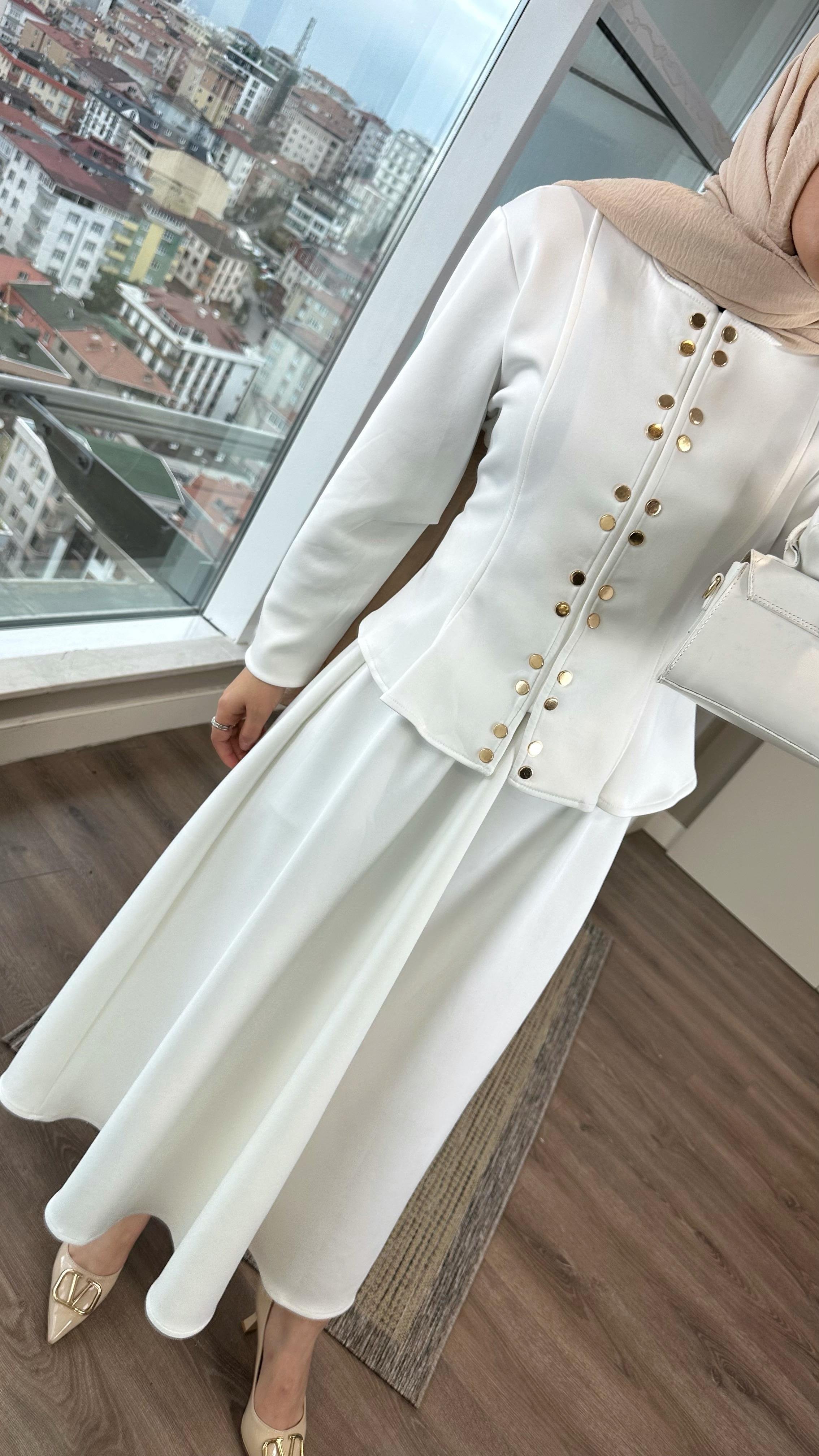 Skuba Etekli Takım BeyazDubaiShowroomTAKIM01034