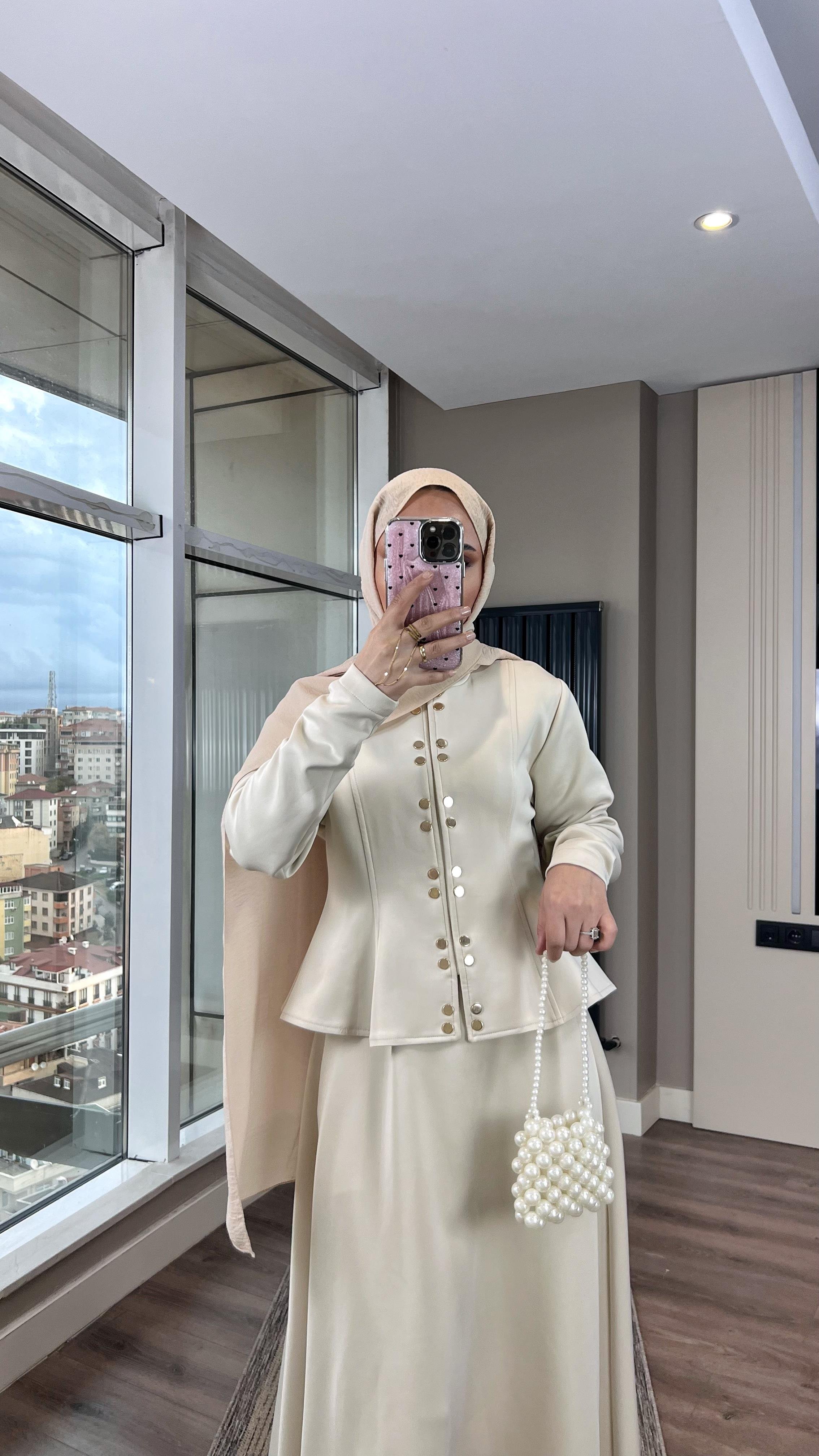 Çıtçıt Detay Skuba Takım KremDubaiShowroomTAKIM07730