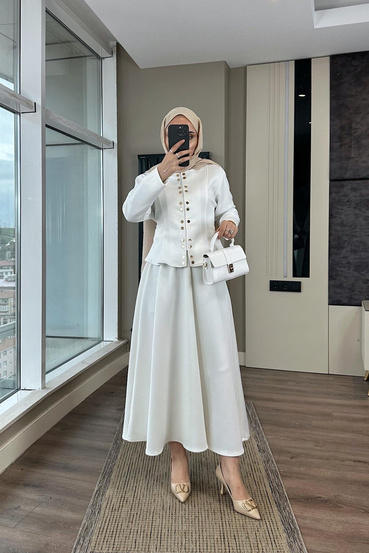 Skuba Etekli Takım BeyazDubaiShowroomTAKIM01034