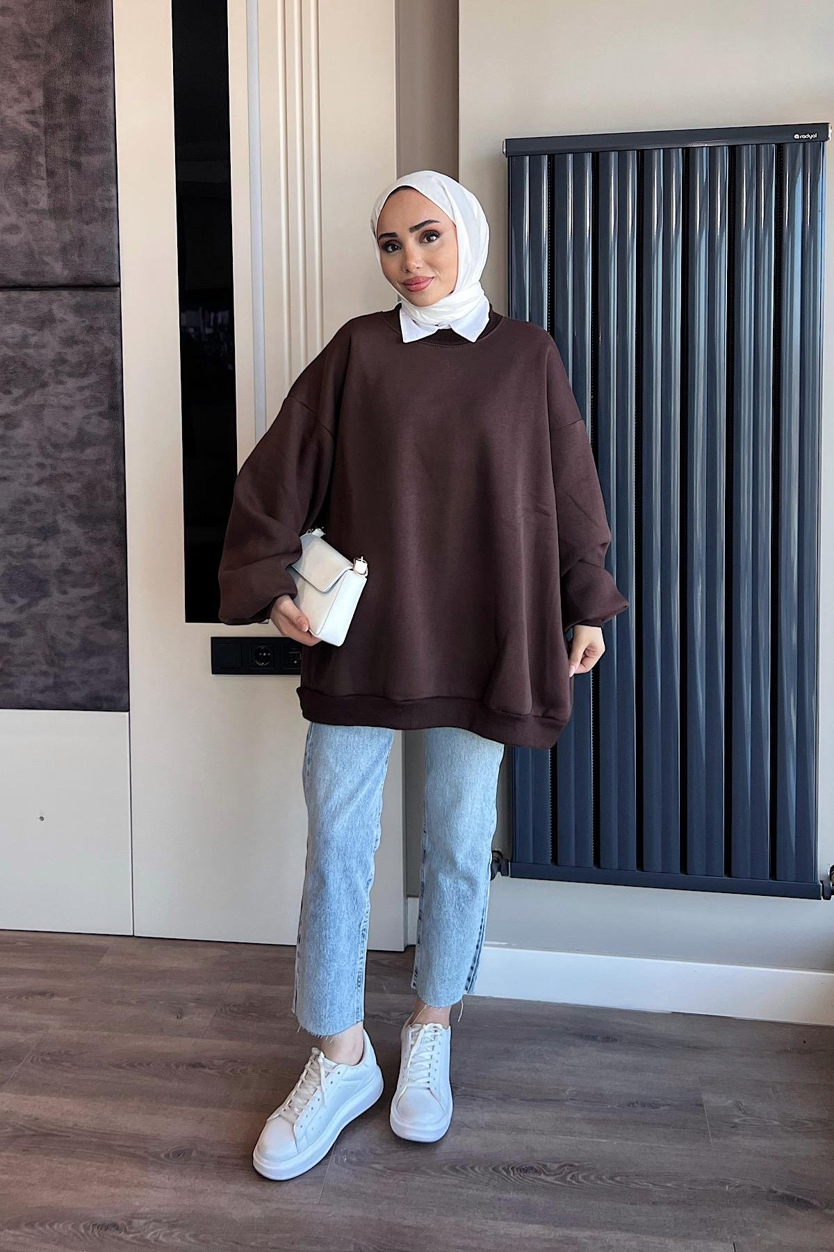 Üç İplik Kumaş Sweat KahverengiDubaiShowroomSWEAT30890