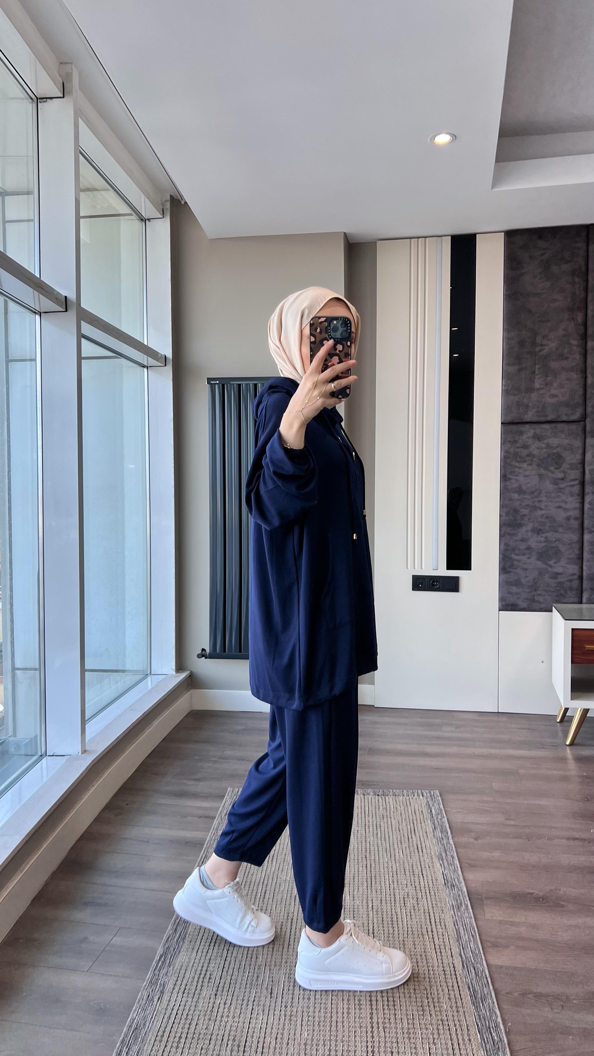 Kapşonlu Oysho Takım Lacivert DubaiShowroomTAKIM19143