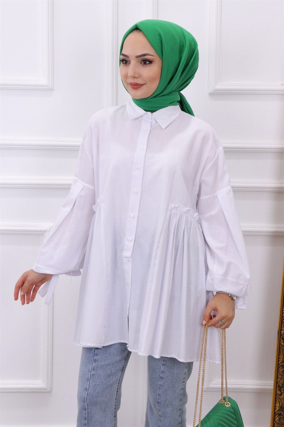 ELLA TUNİK YEŞİL BEYAZ