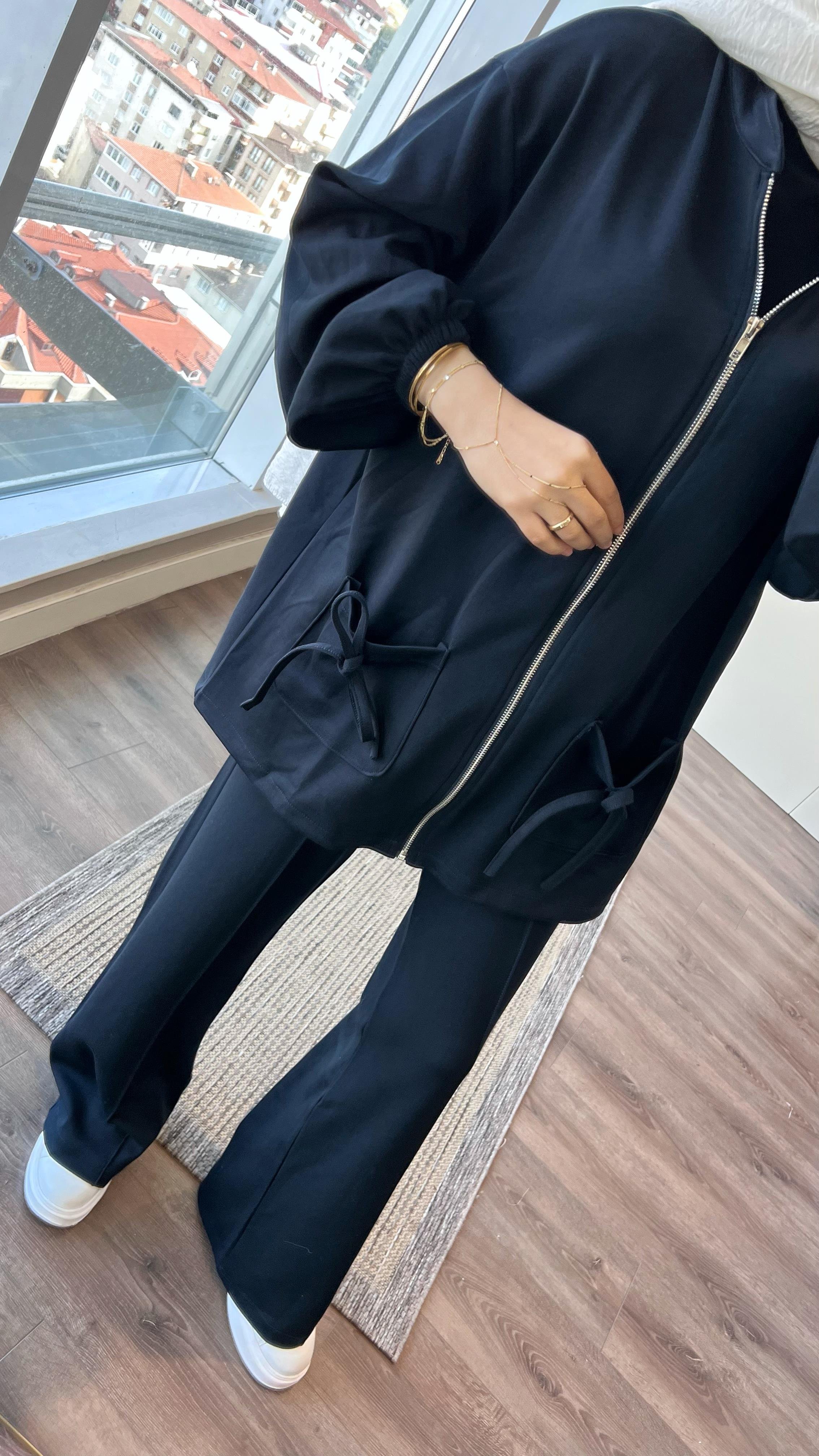 Cep Üstü Fiyonklu Oysho Takım LacivertDubaiShowroomTAKIM29144