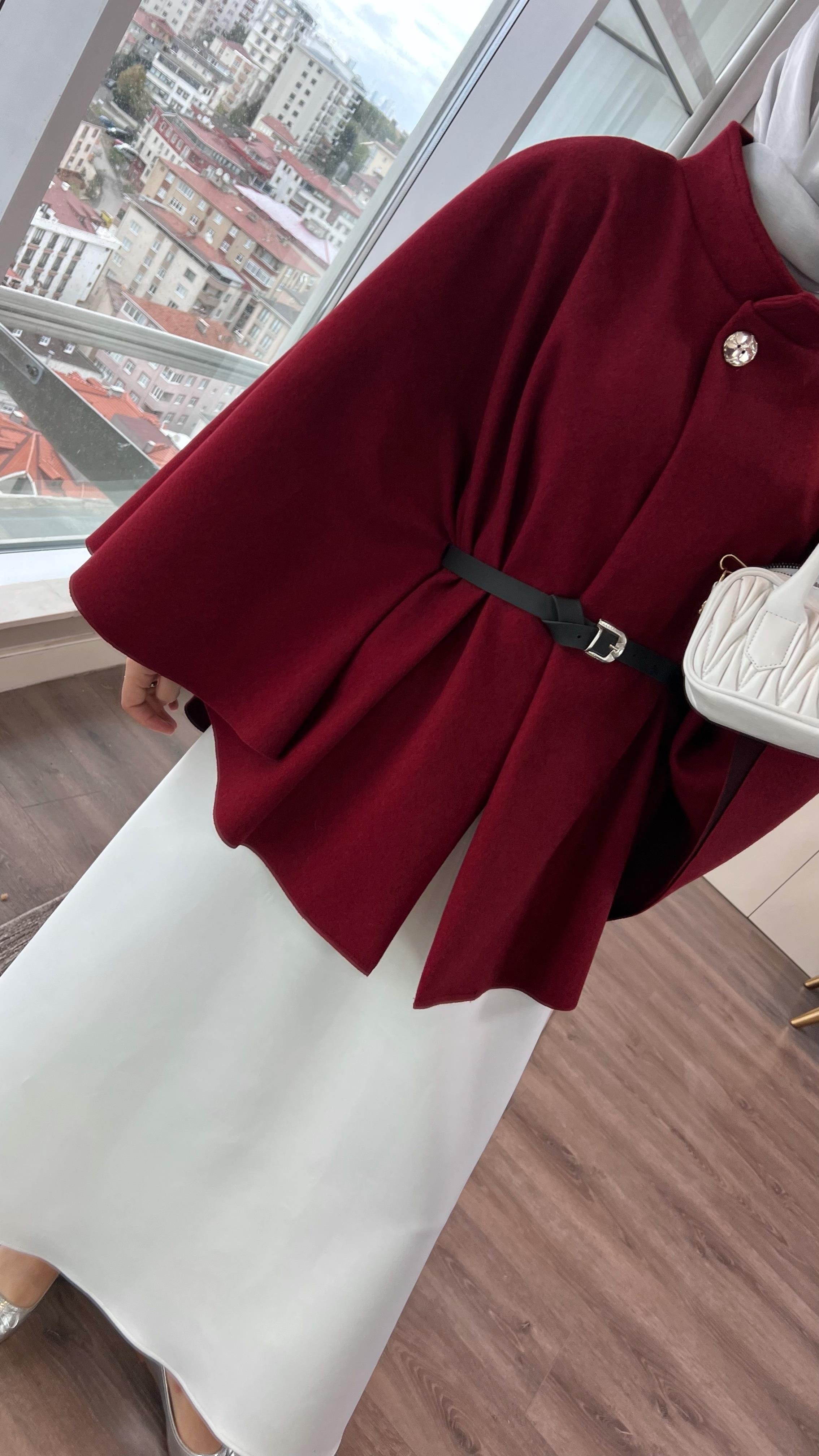 Kemerli Panço BordoDubaiShowroomDIŞ GİYİM24112