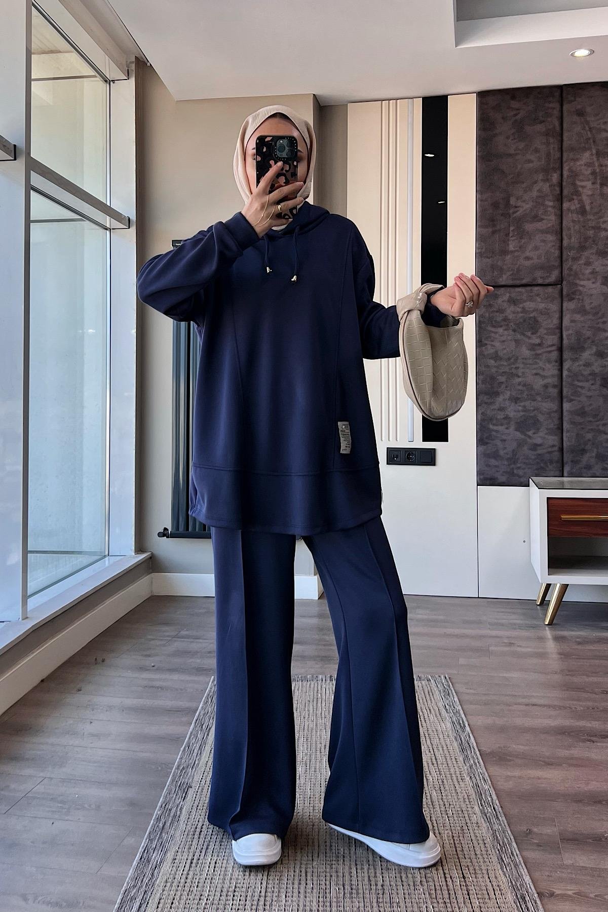 Kapşonlu Oysho Takım Lacivert DubaiShowroomTAKIM43003
