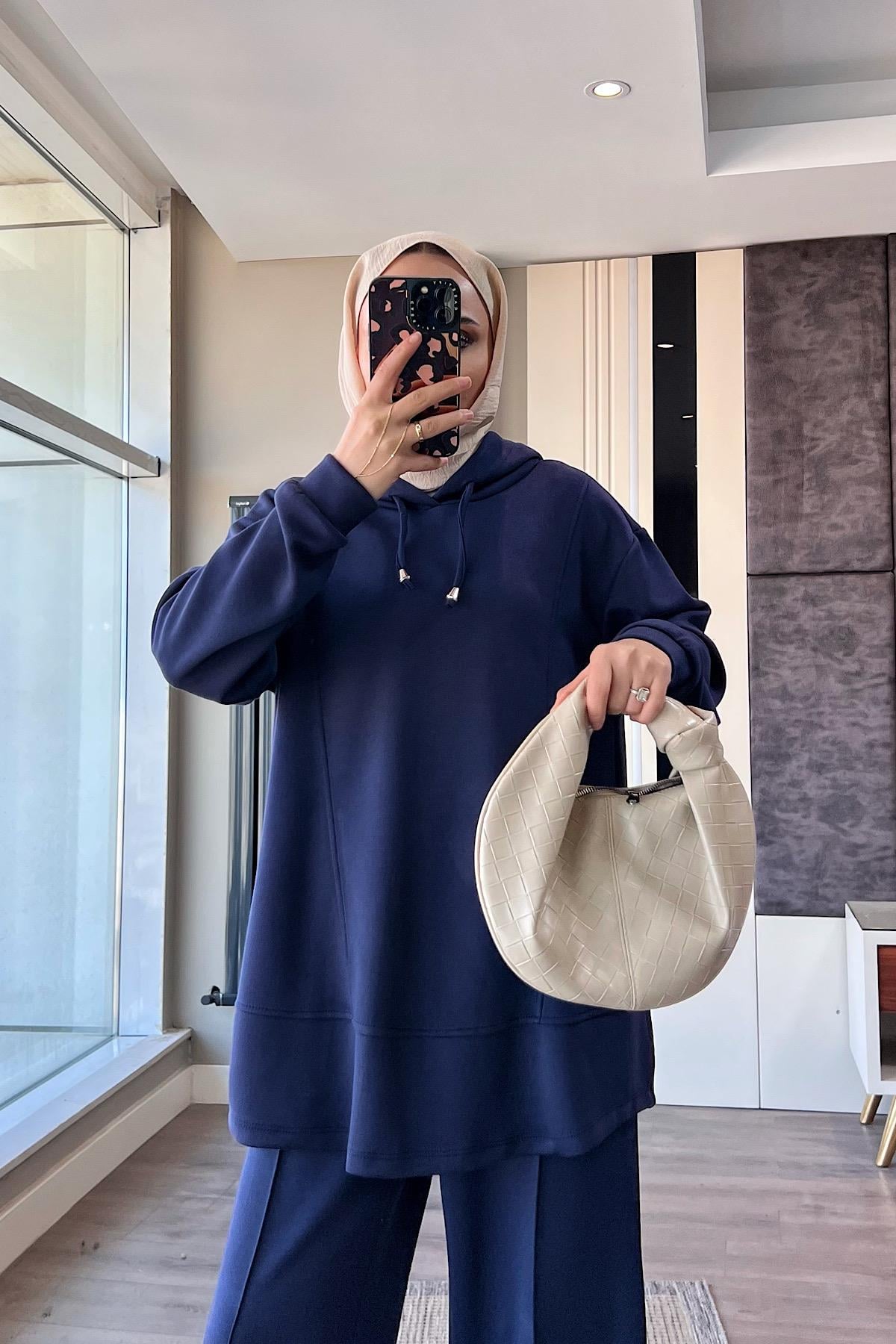 Kapşonlu Oysho Takım Lacivert DubaiShowroomTAKIM43003