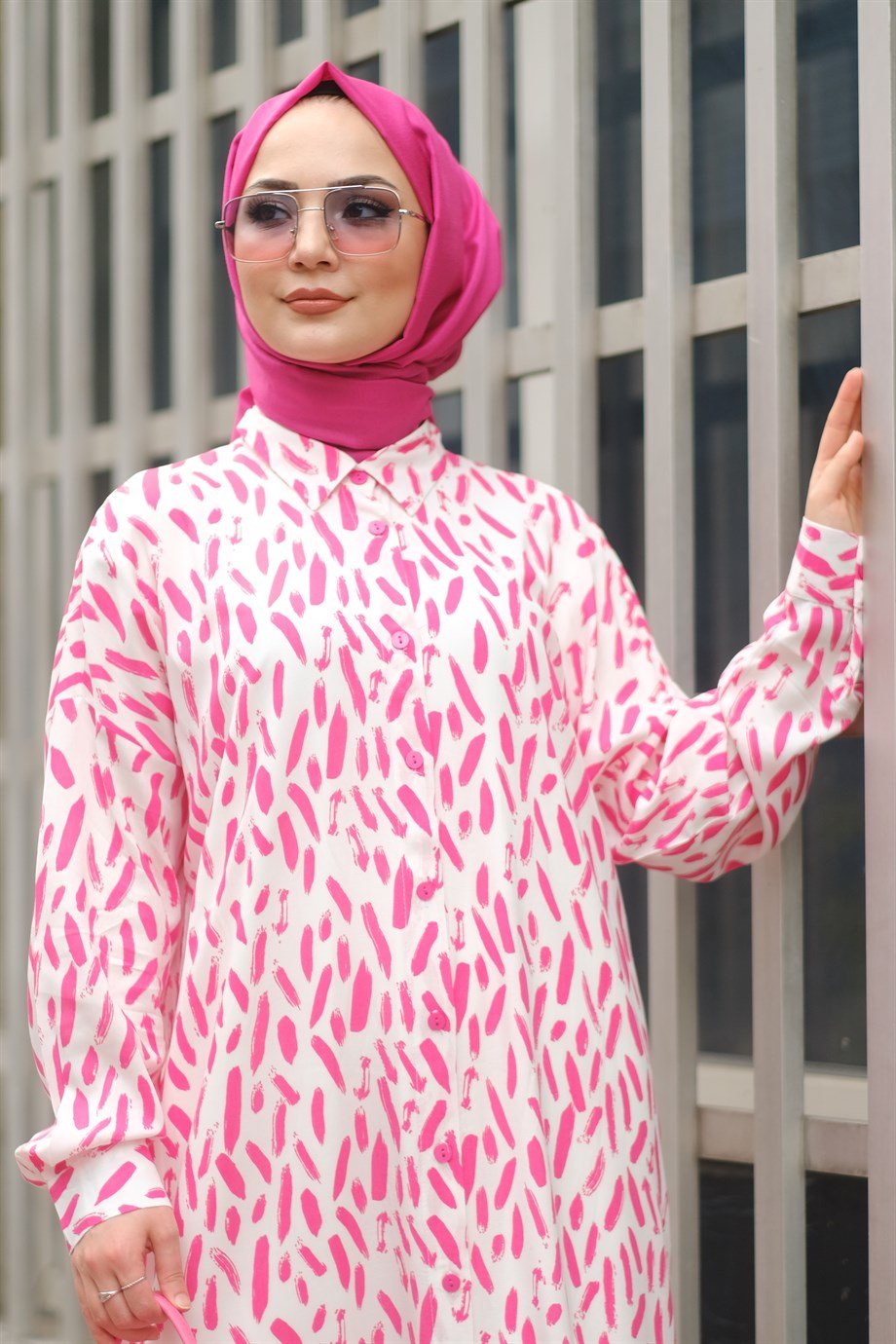 FIRÇA DESEN TUNİK PEMBE