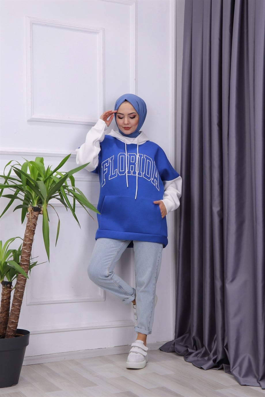 İÇİ ŞARDONLU FLORİDA  SWEAT MAVİ 
