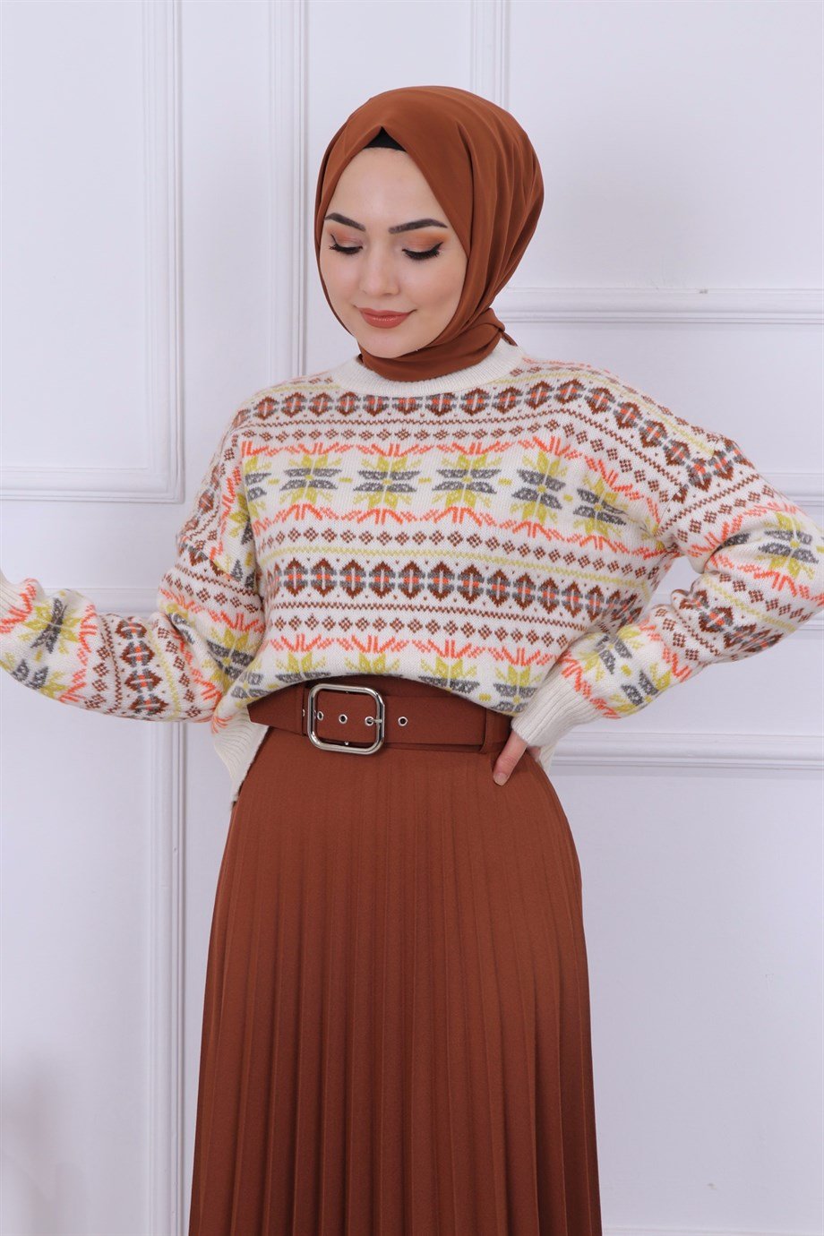 KEMERLİ PLİSELİ ETEK TABA