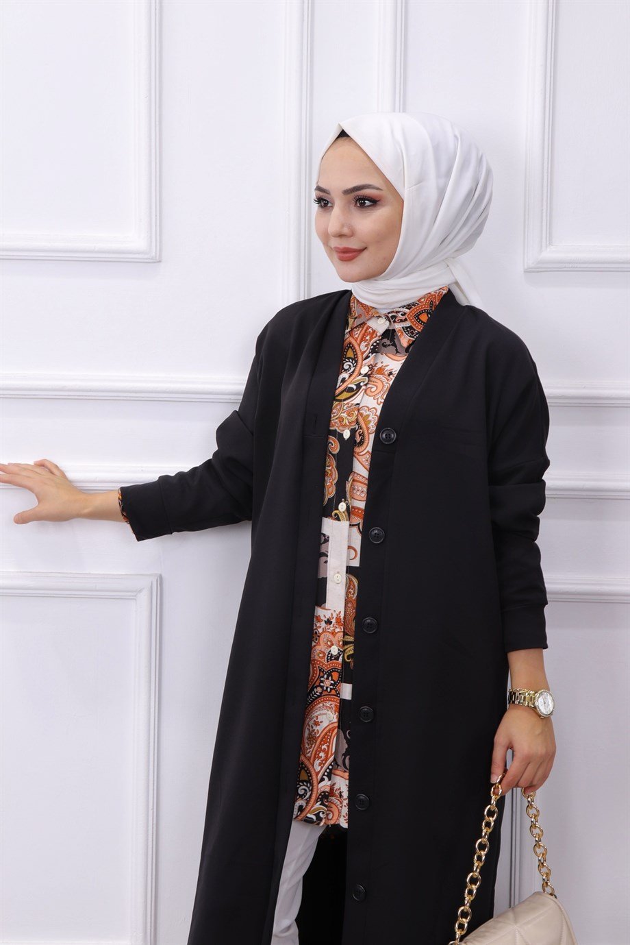 MAXİ BOY HIRKA SİYAH