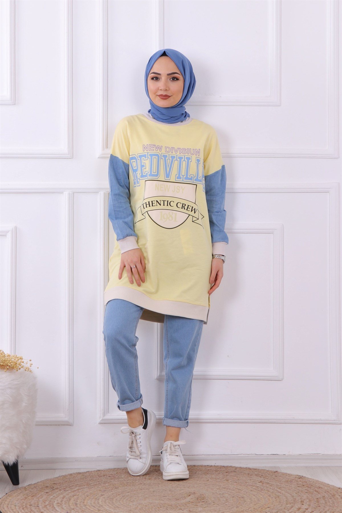 önü redville yazılı sweat sarı
