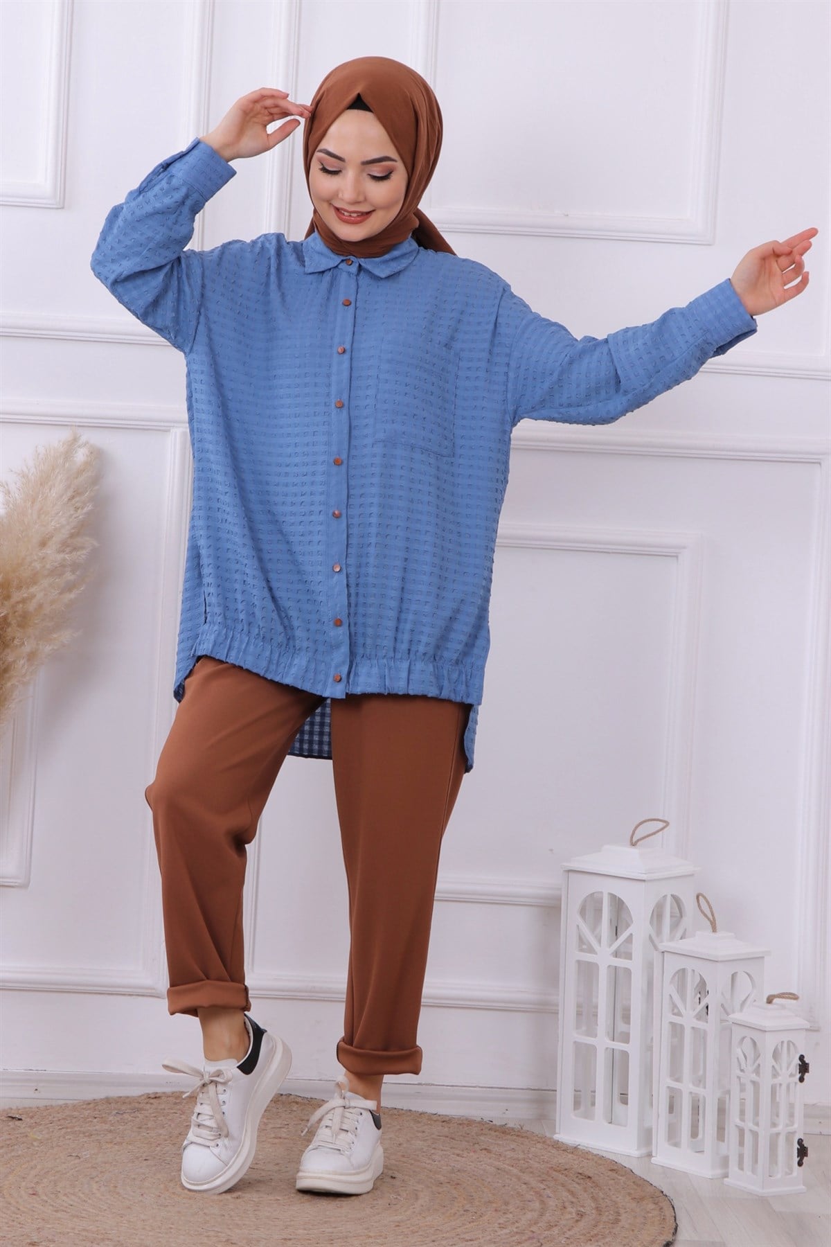 Pıtırcık tunik indigo