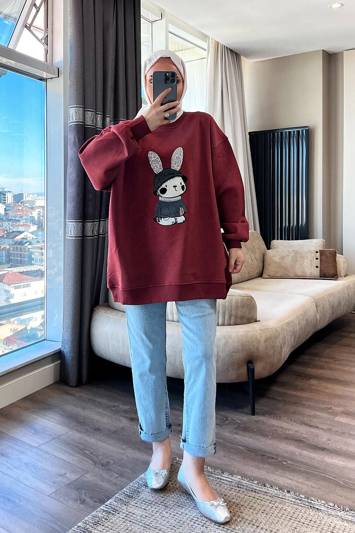 Tavşan Sweat Bordo
