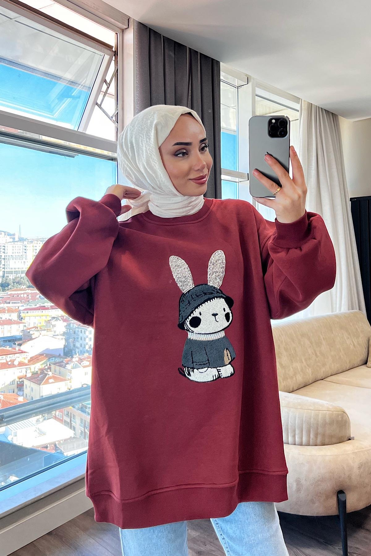 Tavşan Sweat Bordo