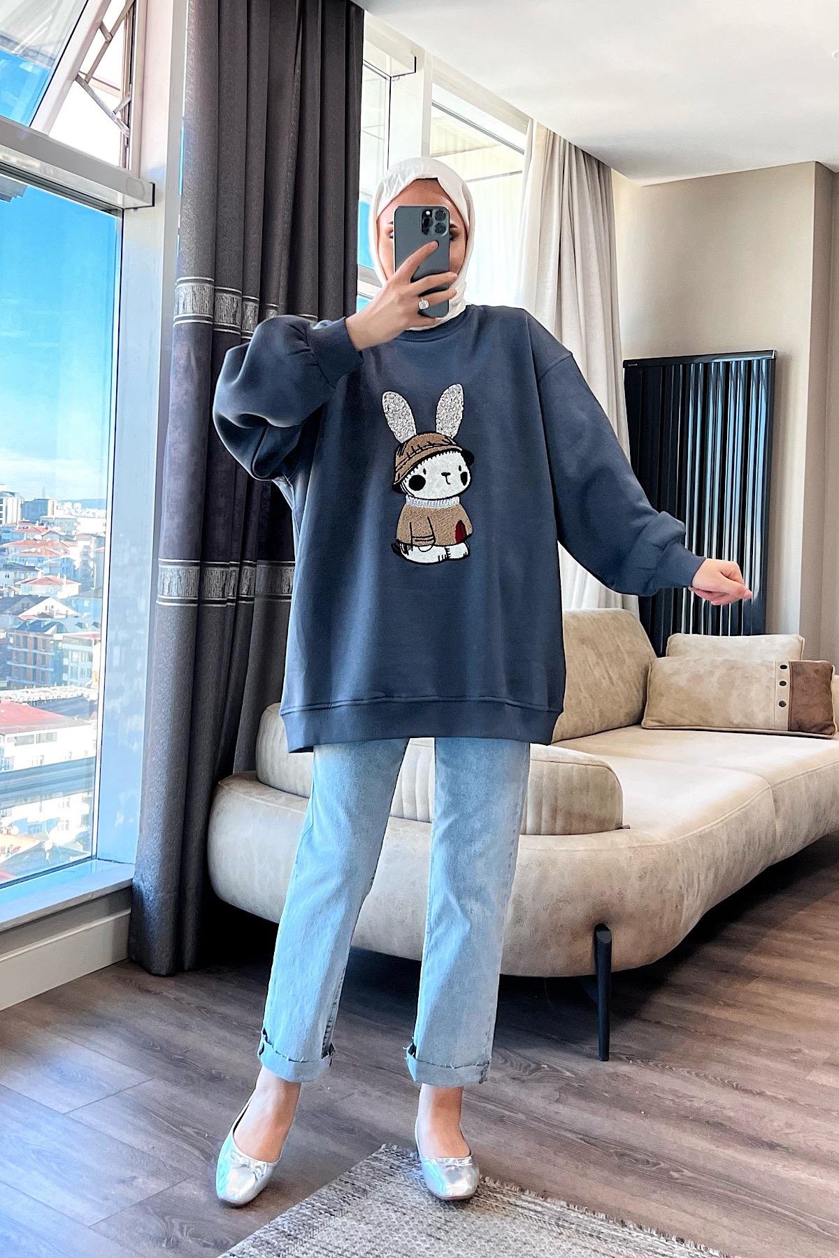 Tavşan Sweat Gri