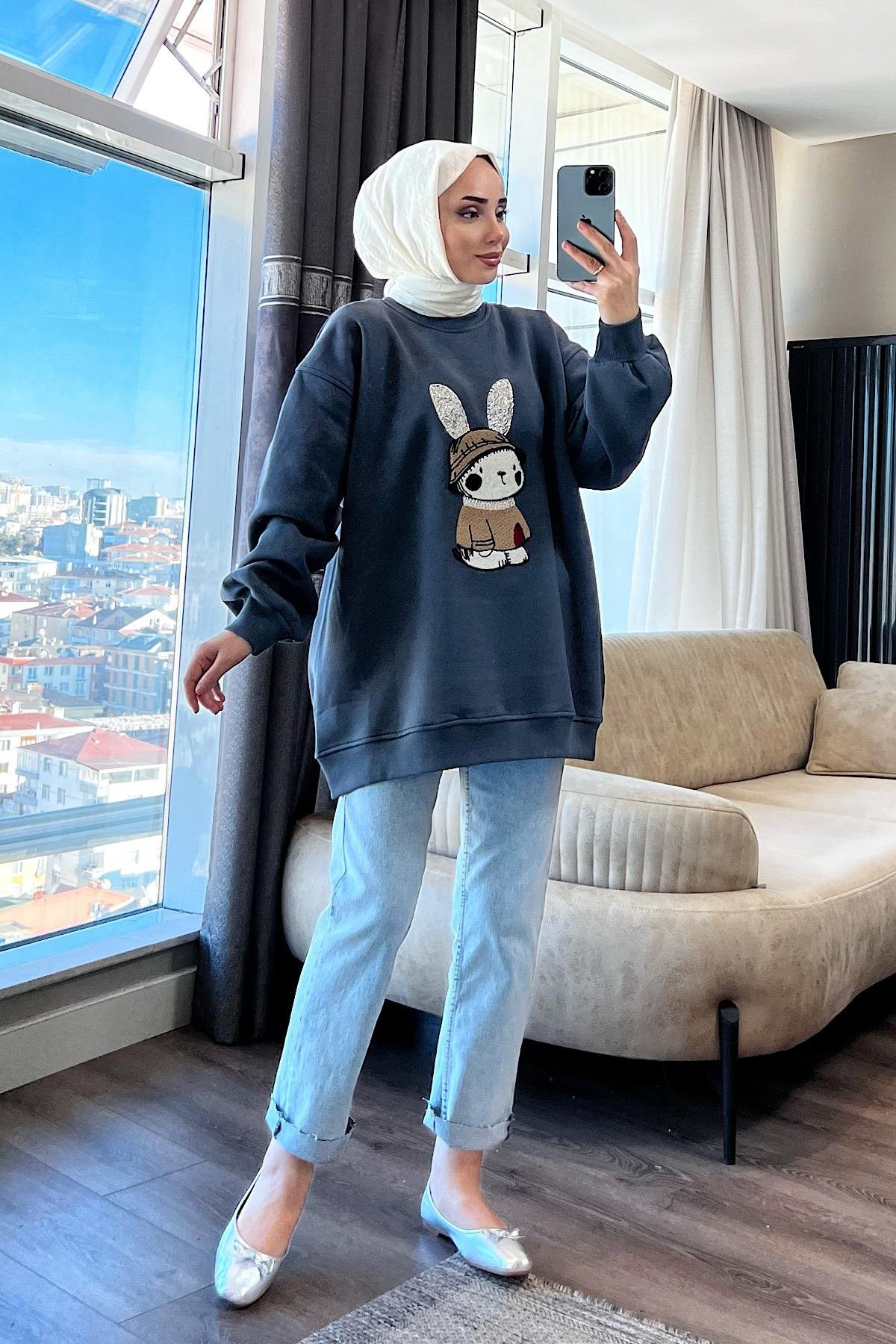Tavşan Sweat Gri