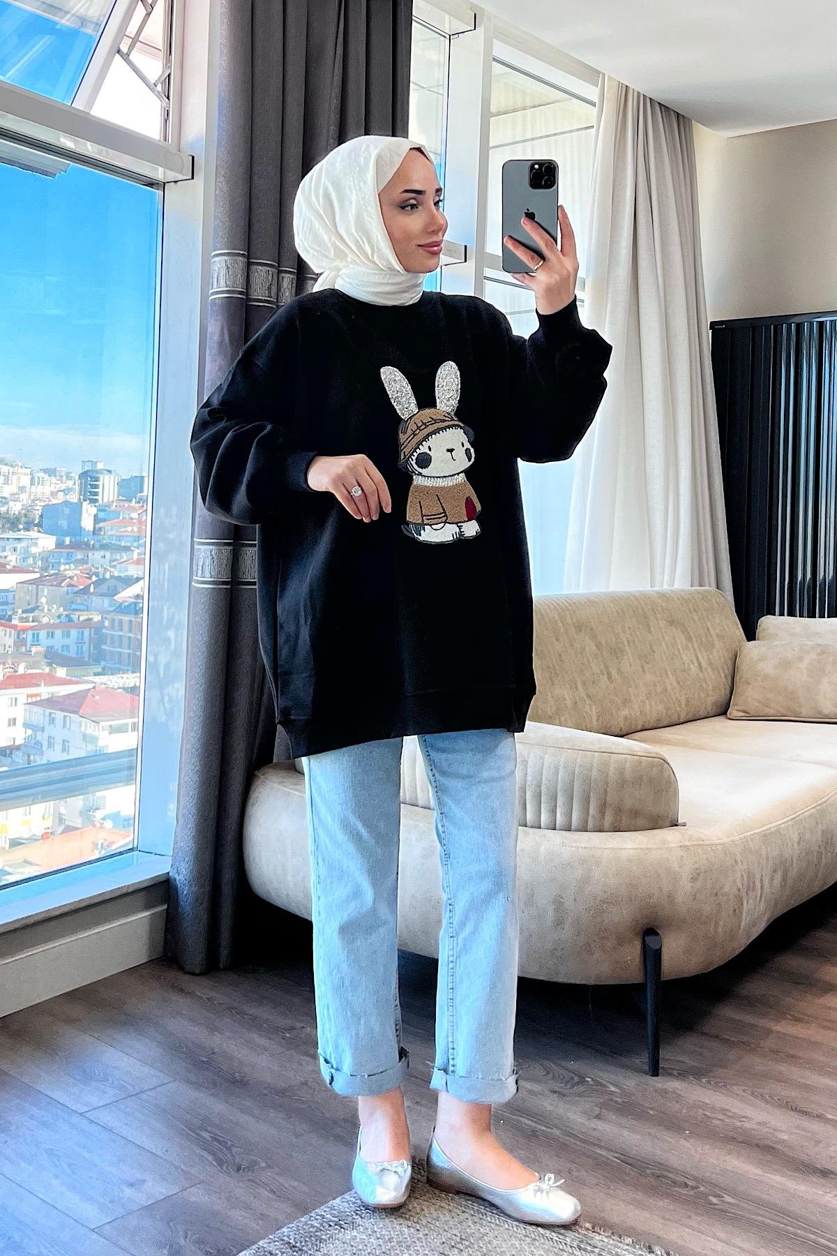 Tavşan Sweat Siyah