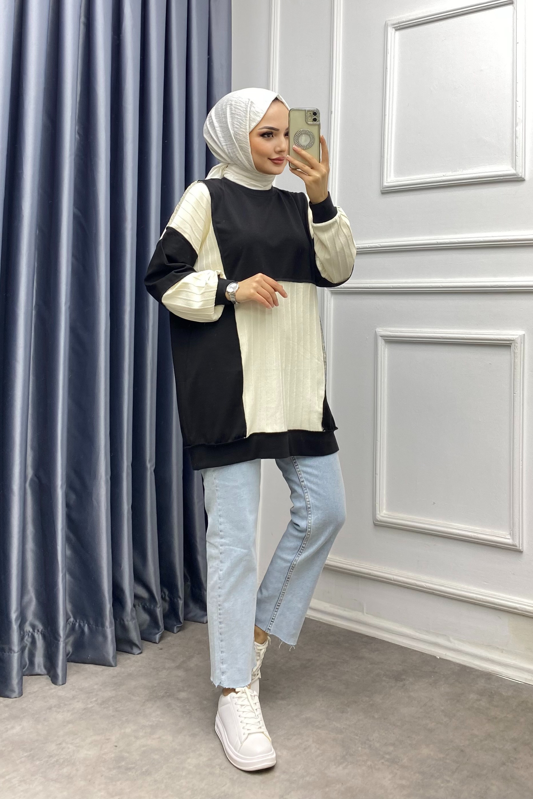 Ters Dikiş tunik siyah