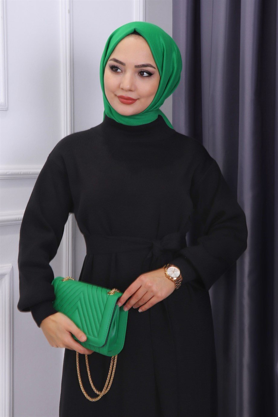 TRİKO ELBİSE SİYAH
