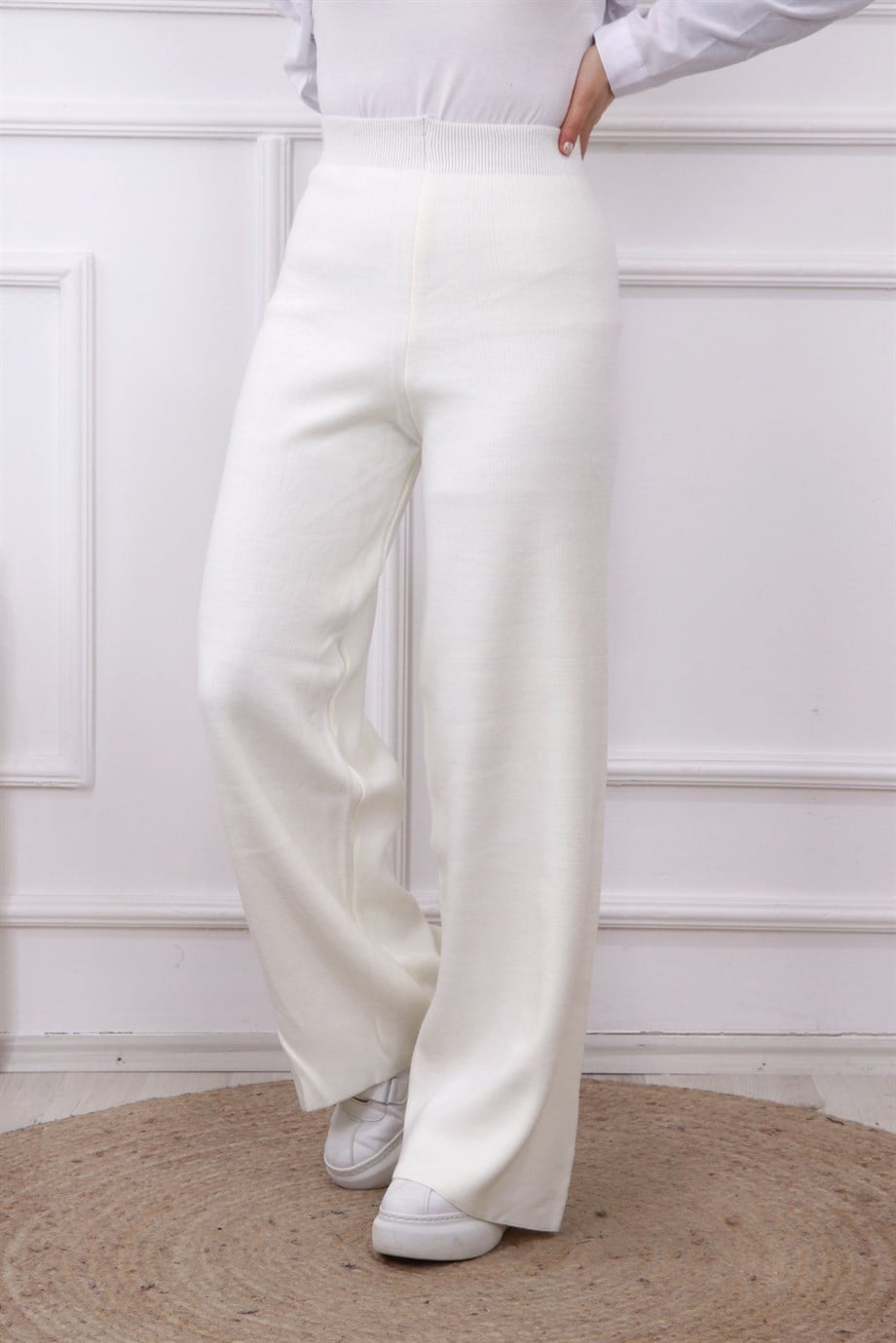 TRİKO PANTOLON KREM