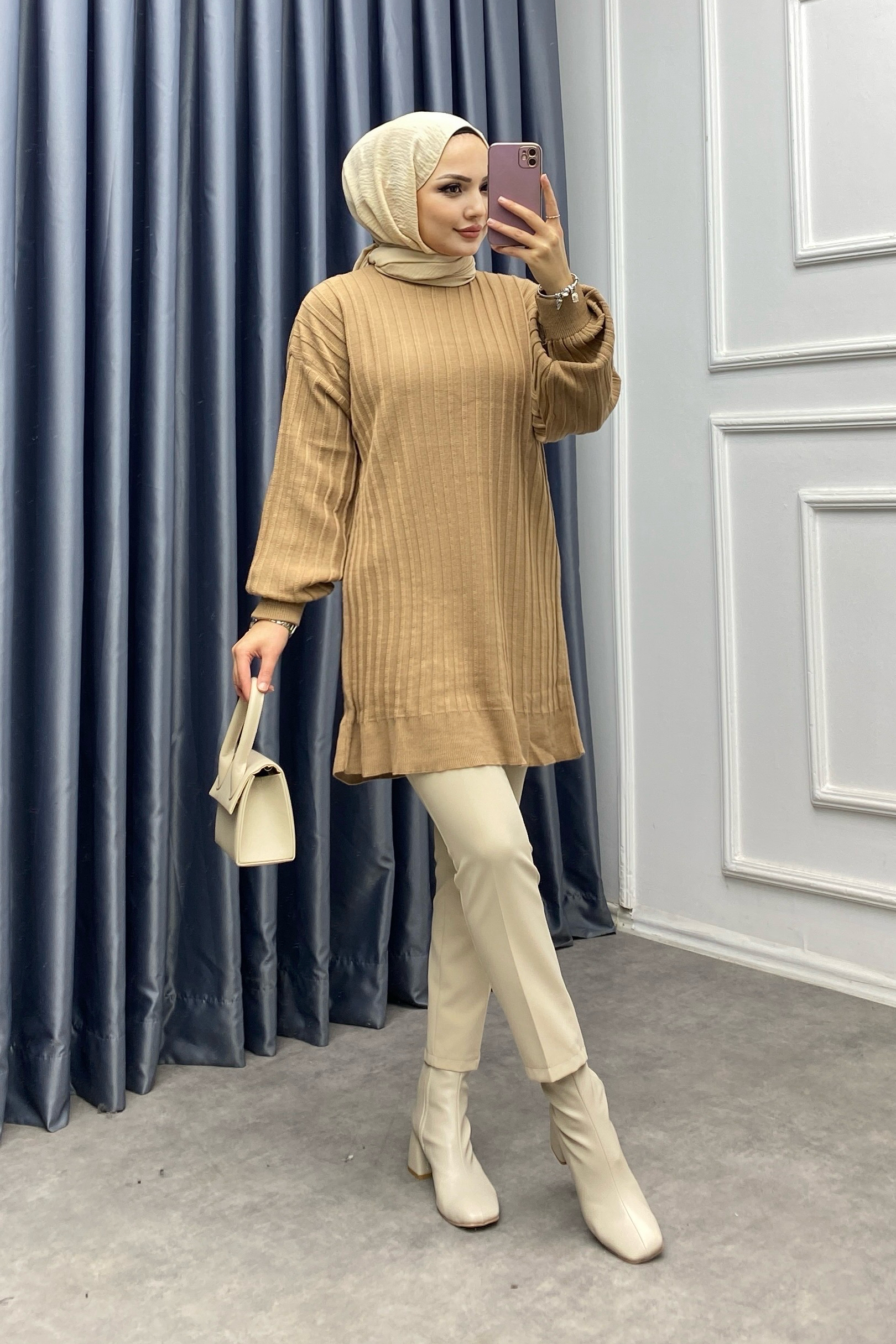 Triko Tunik camel