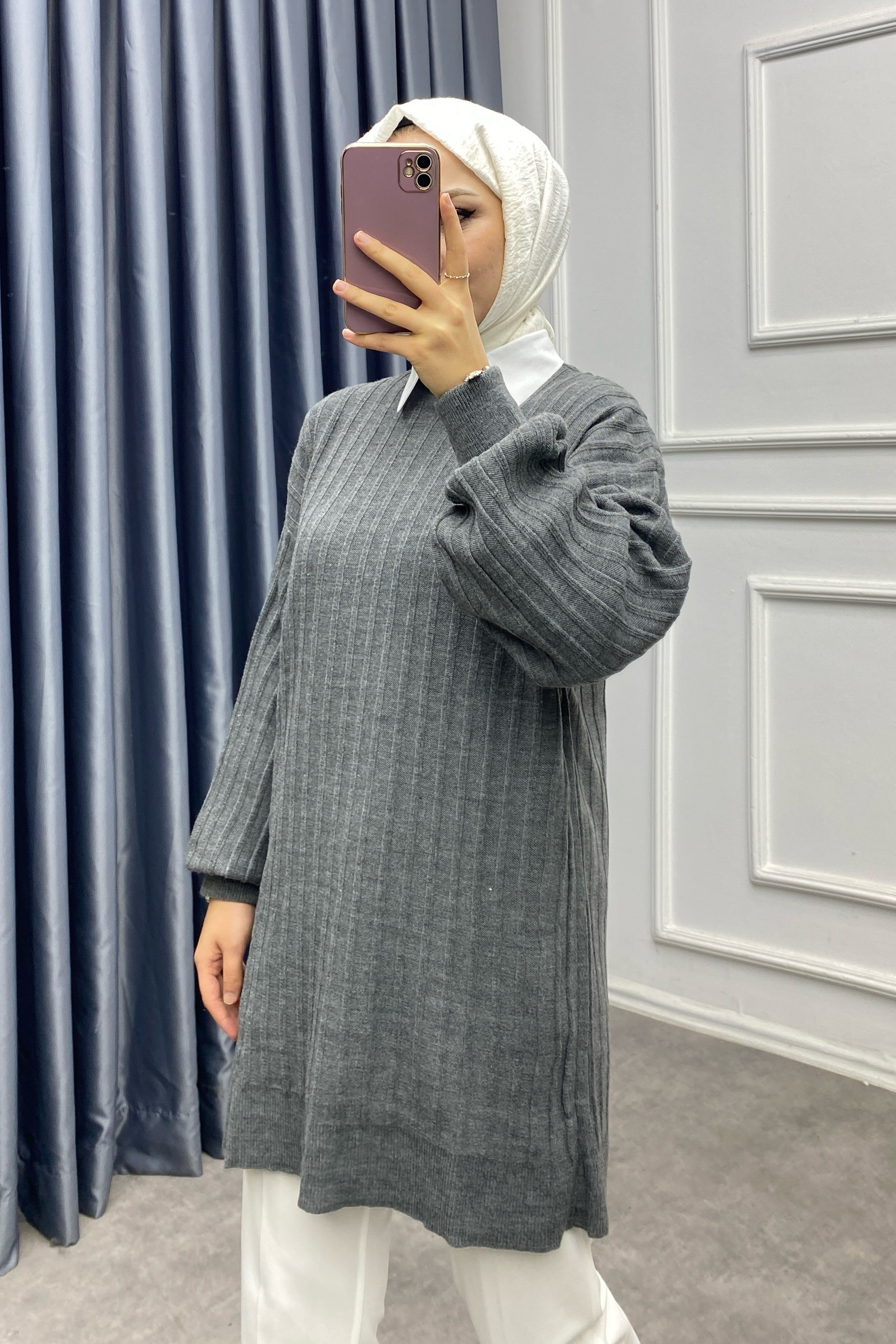 Triko Tunik Gri