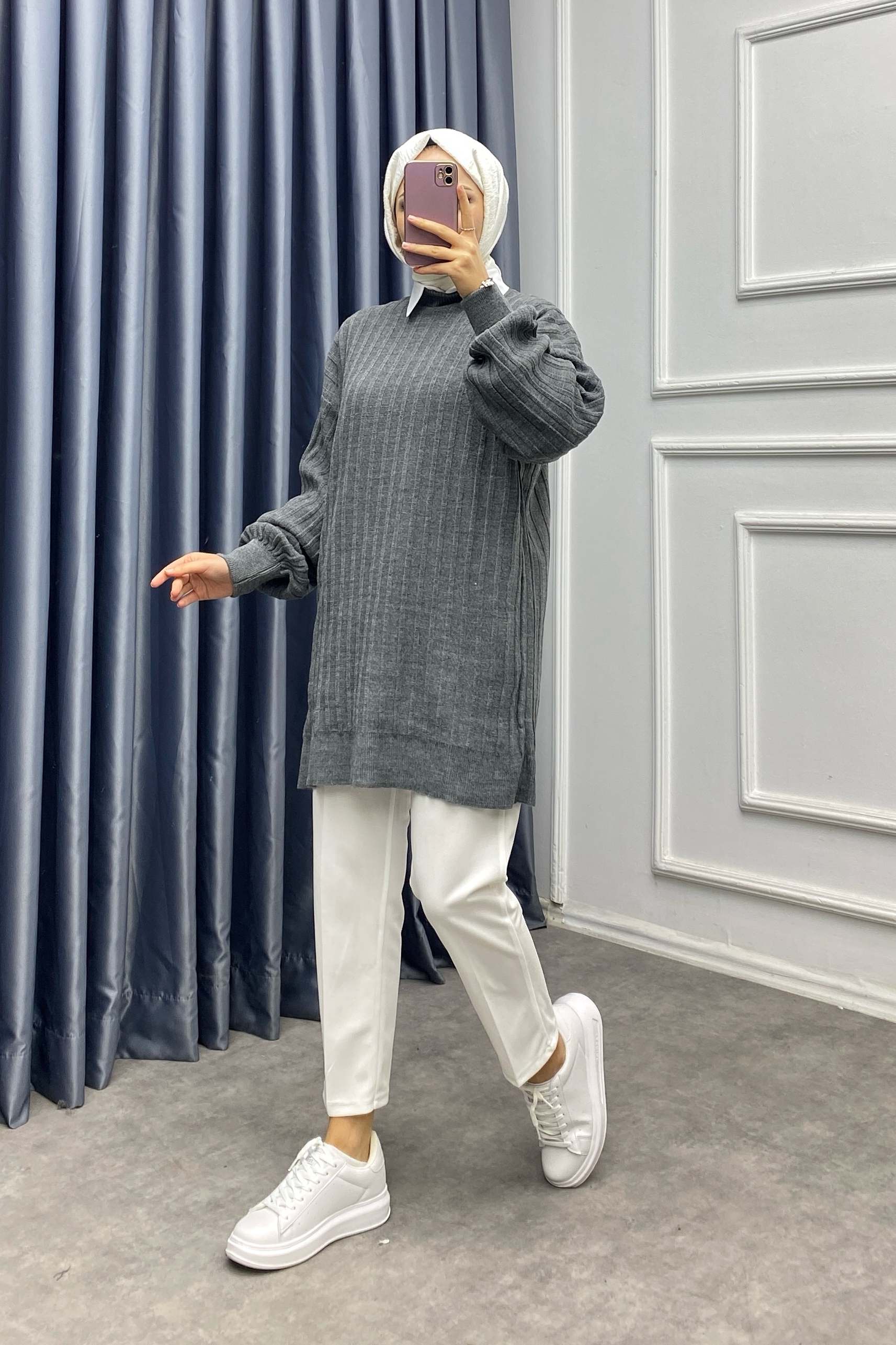 Triko Tunik Gri